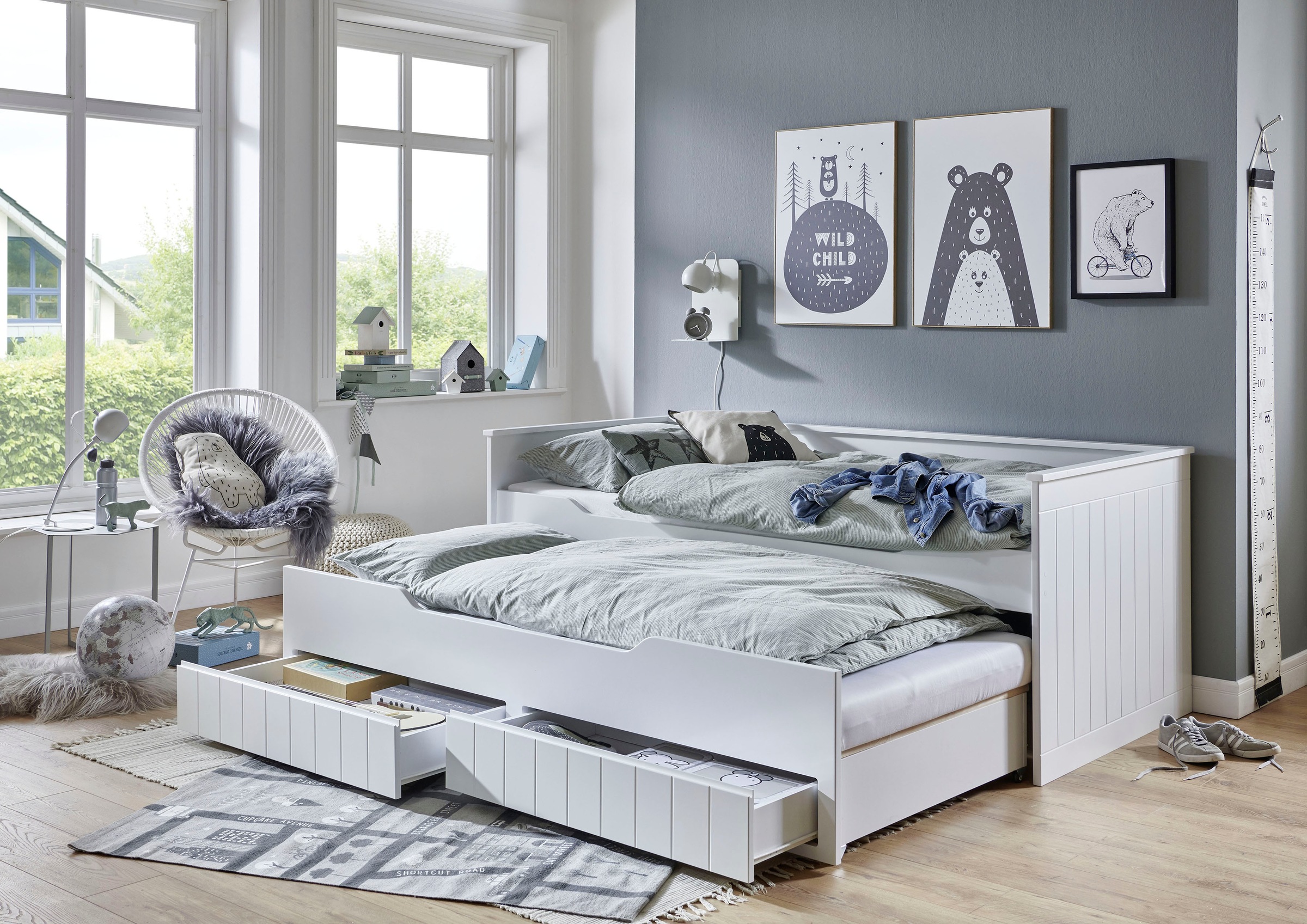 Relita Funktionsbett »Ronny«, mit 2 Liegeflächen, inkl. Rolllattenrost und 2 Schubladen