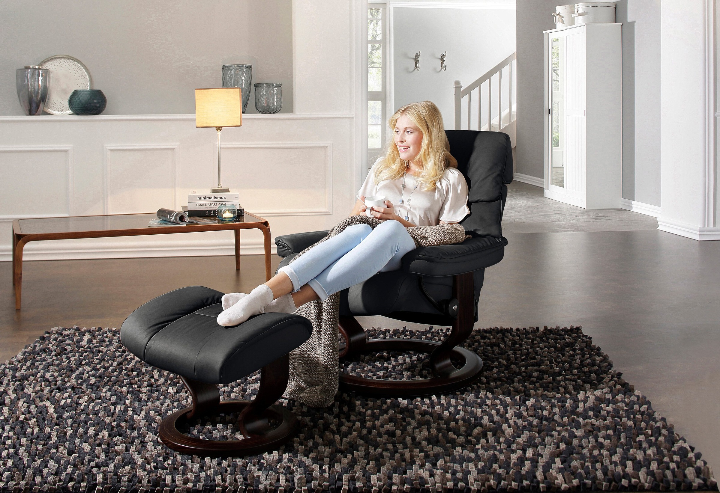 Stressless Relaxsessel "Ruby", (Set), mit Classic Base, Größe L, Gestell Ei günstig online kaufen