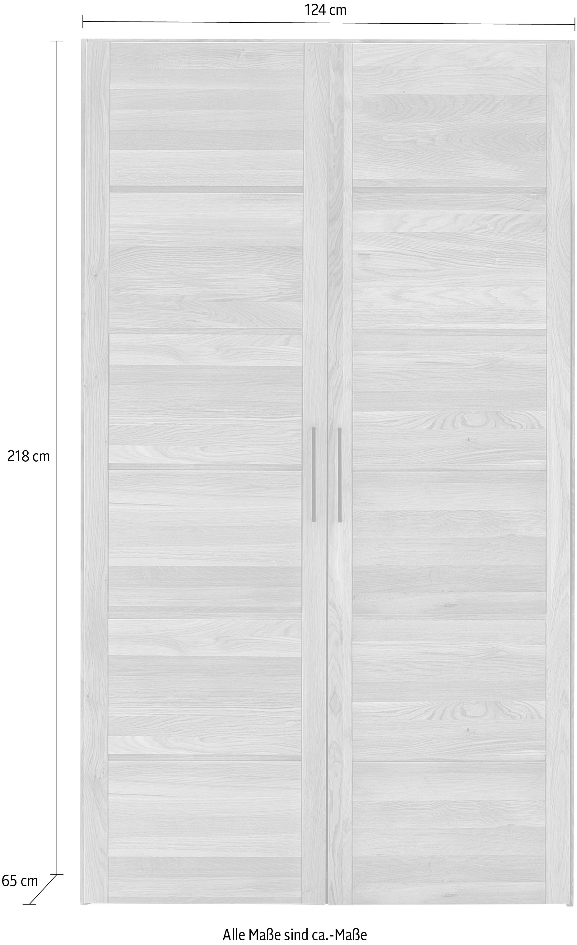 Home affaire Drehtürenschrank »Chamara«, aus massivem Eichenholz, in unterschiedlichen Breiten, Höhe 218 cm