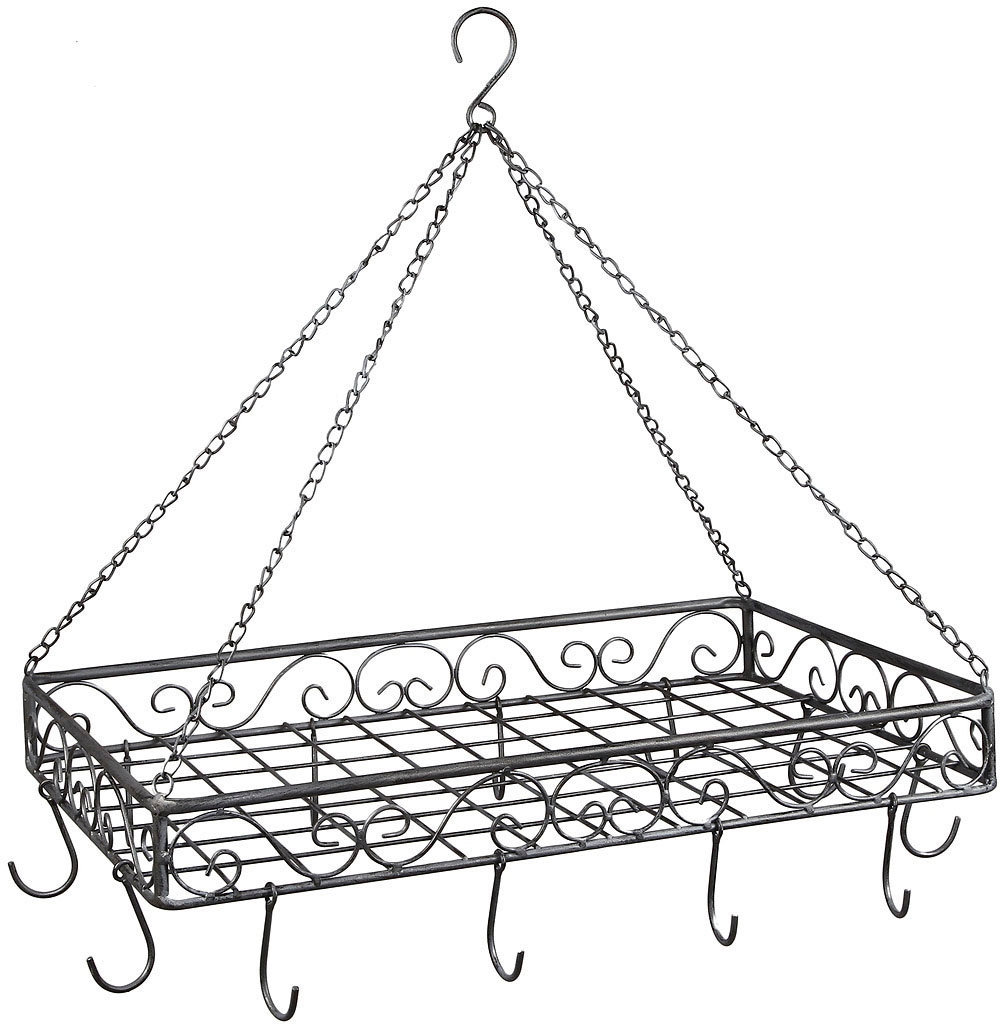Ambiente Haus Hängekorb "Topfhänger aus Eisen in Grau - 60 cm"