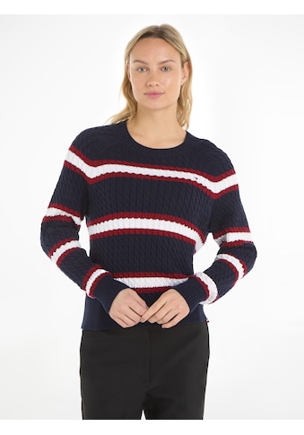 TOMMY HILFIGER Megztinis »CO MINI CABLE C-NECK SWEATE...