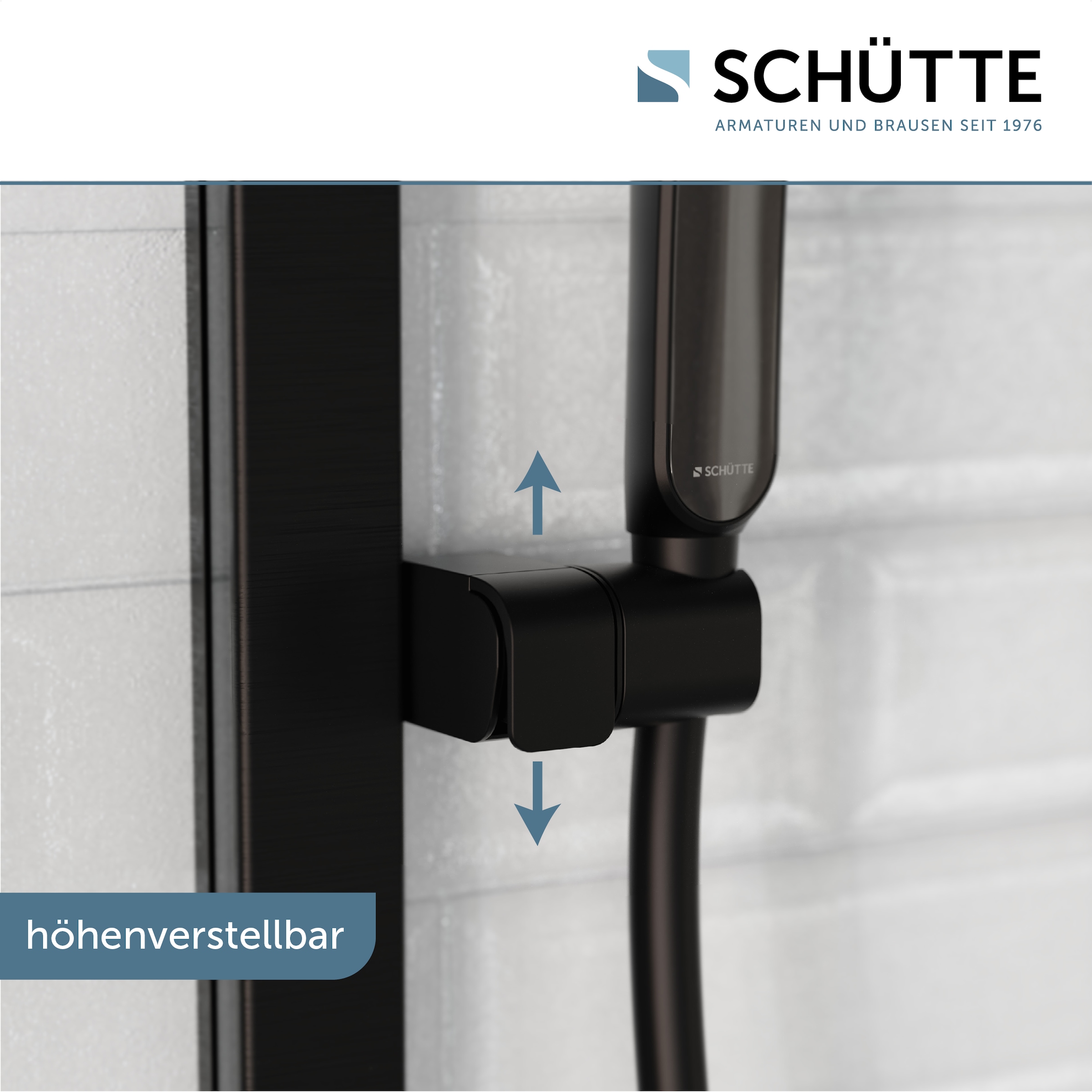 Schütte Stangenbrause-Set »KARIBIK«, (Komplett-Set), höhenverstellbar, mit Antikalk-Beschichtung, wassersparend