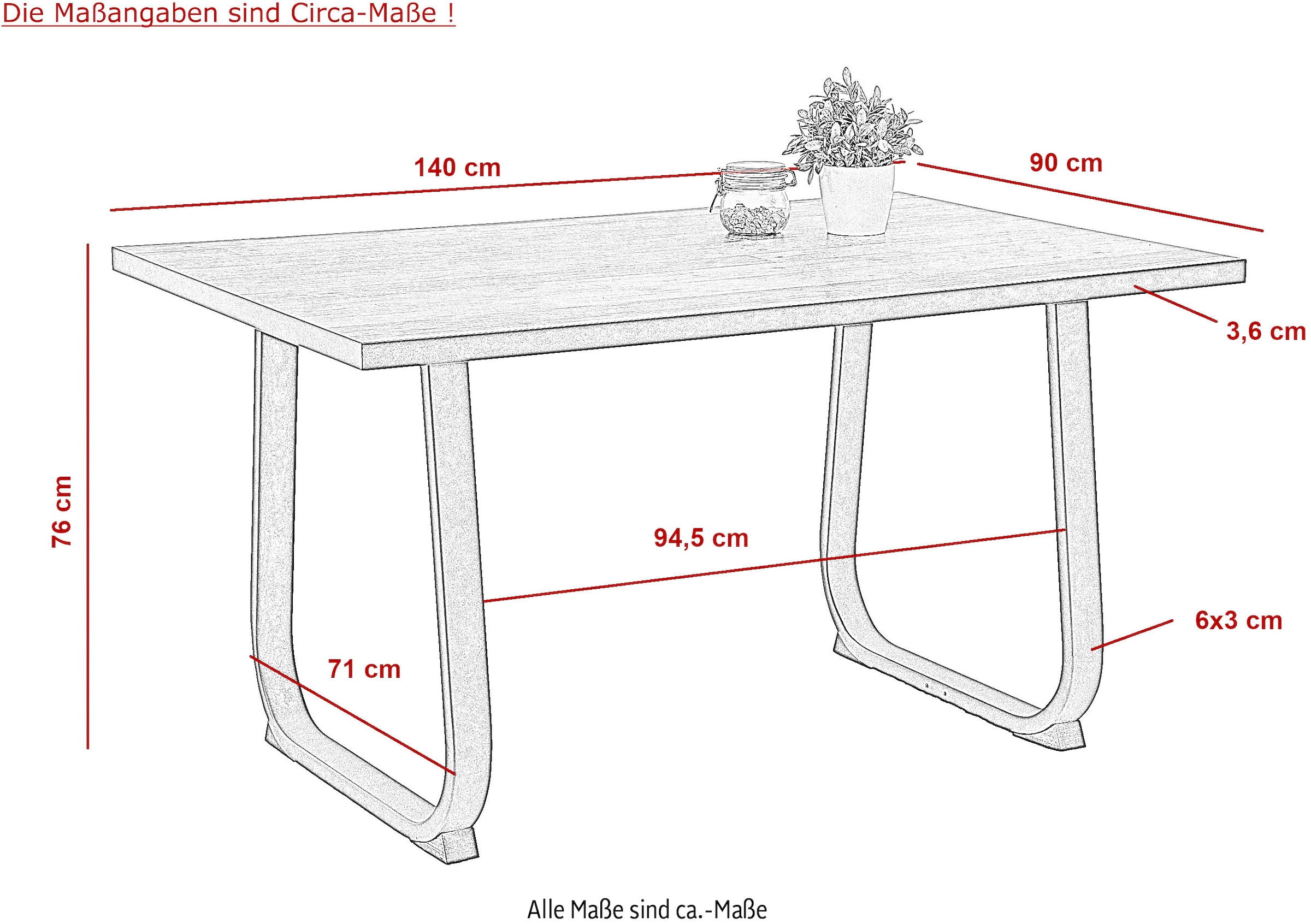 HELA Esstisch »Luise T«, Breite 140 cm