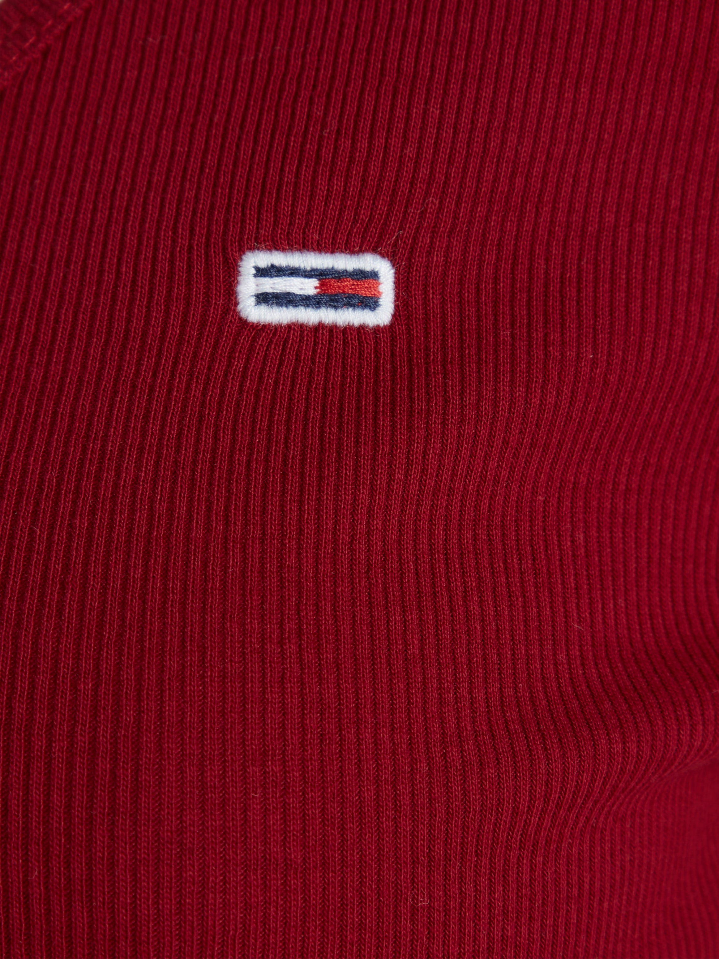 Tommy Jeans Langarmshirt LS«, gesticktem Logo-Flag BABY Tommy BAUR RIB Jeans JERSEY bestellen V-NECK | für »TJW mit