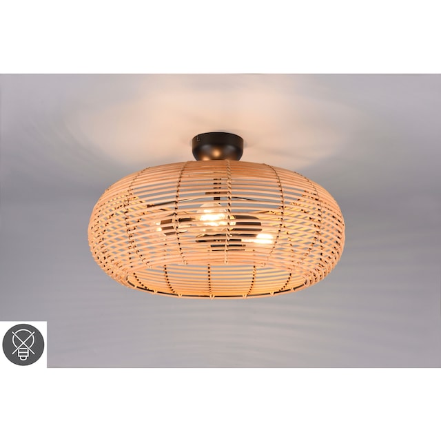 TRIO Leuchten Deckenleuchte »Inga«, 3 flammig-flammig, Deckenlampe aus  Rattan in Korbgeflecht Optik, exkl 3xE27 Ø 50cm | BAUR