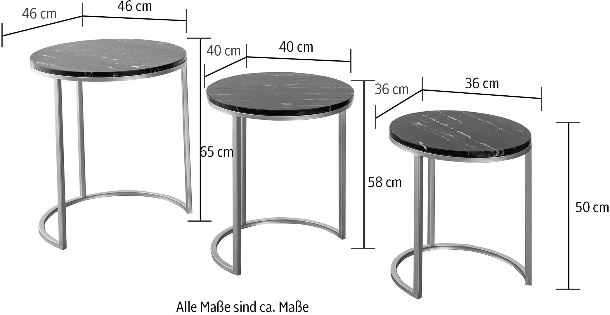 Kayoom Beistelltisch »Tria 125 3er-Set, faszinierend und auflockernd«, (Set, 3 St.), Beistelltisch-Set, zeitloses Design, hochwertige Verarbeitung