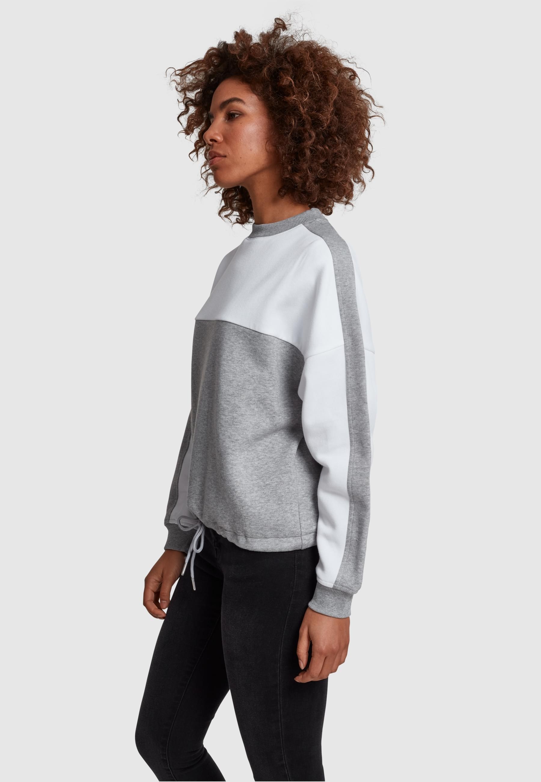 URBAN CLASSICS Sweatshirt »Urban Classics Damen Ladies Oversize 2-Tone Stripe Crew«, (1 tlg.)