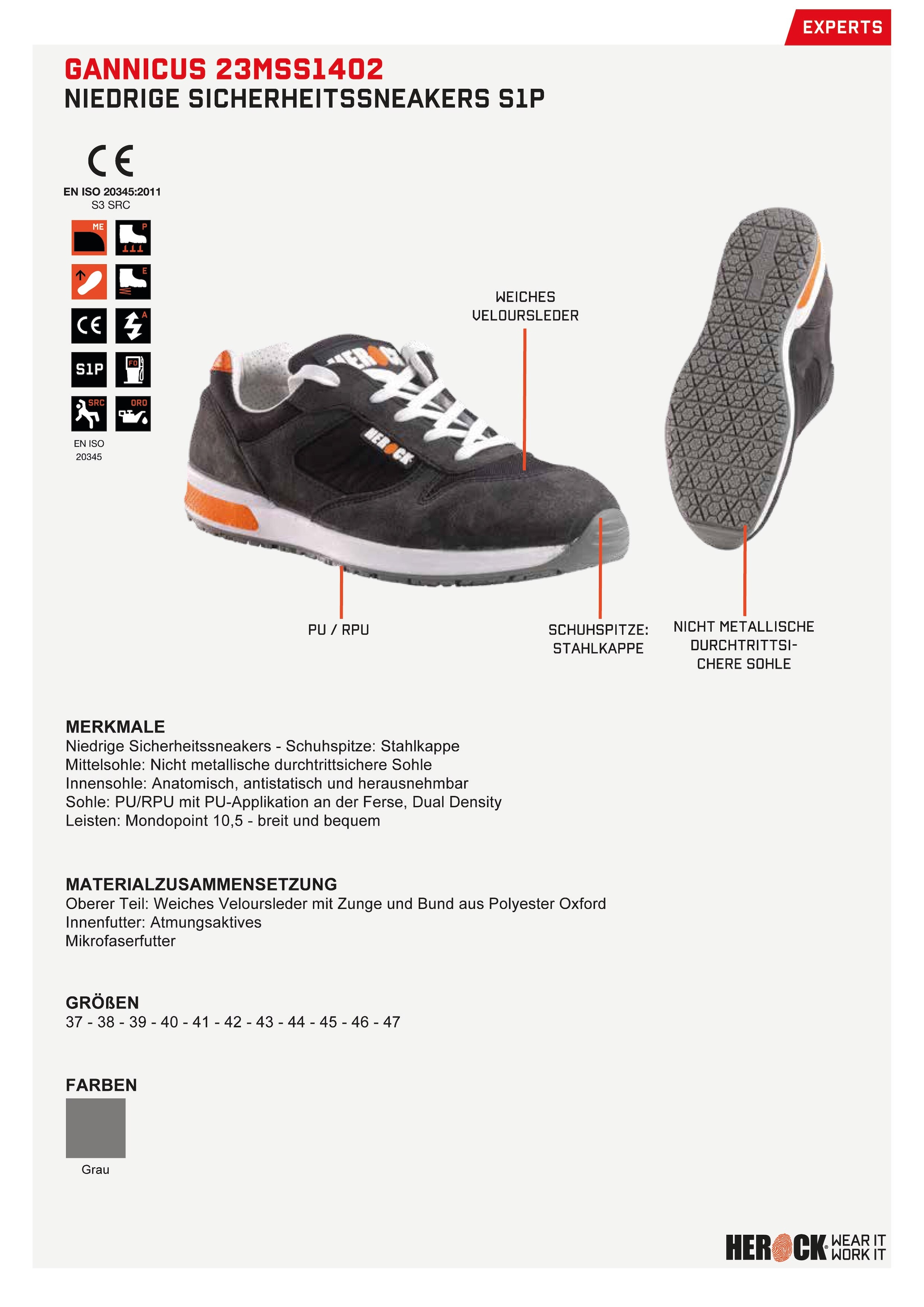 Herock Sicherheitsschuh »Gannicus Low S1p Sneakers«, Bequem, mit  Stahlkappe, Klasse S1P, nicht-metallisch, durchtrittsicher online kaufen |  BAUR | Sicherheitsschuhe