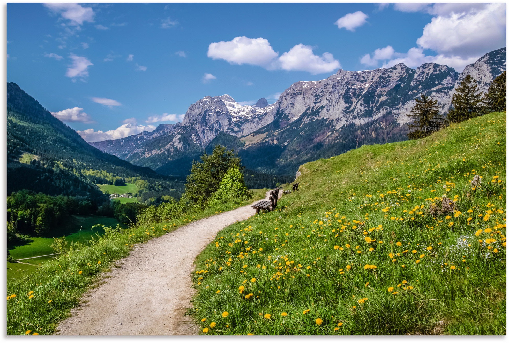 Black Friday Artland in Wandbild (1 versch. als »Wanderweg | & Oberbayern«, Leinwandbild, Alubild, Alpenbilder, BAUR Wandaufkleber Größen bei Poster oder in Ramsau Berge St.)