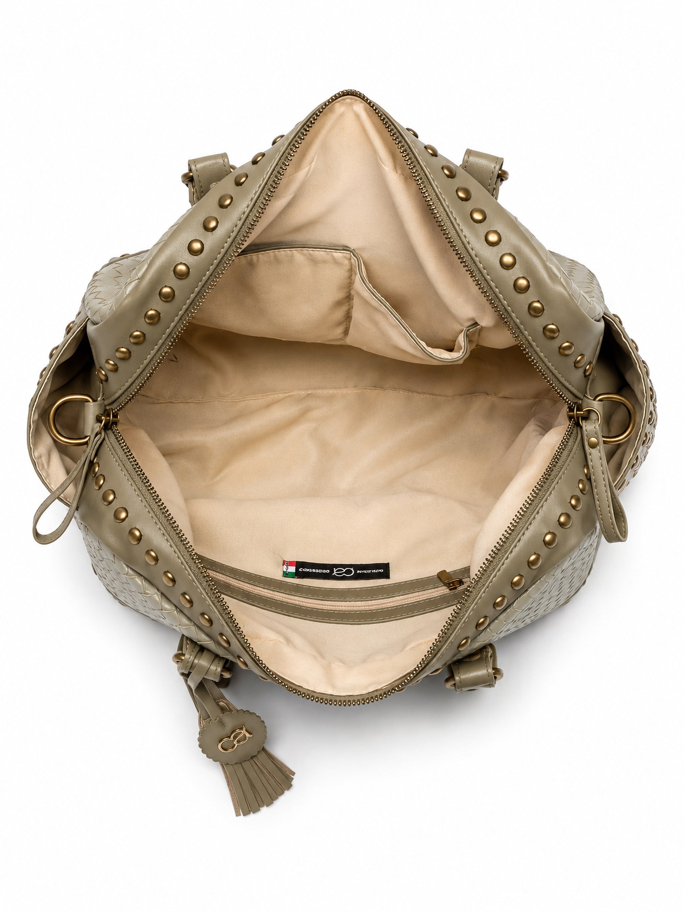 COLLEZIONE ALESSANDRO Schultertasche »Berlin« mit Nieten und Flechtung