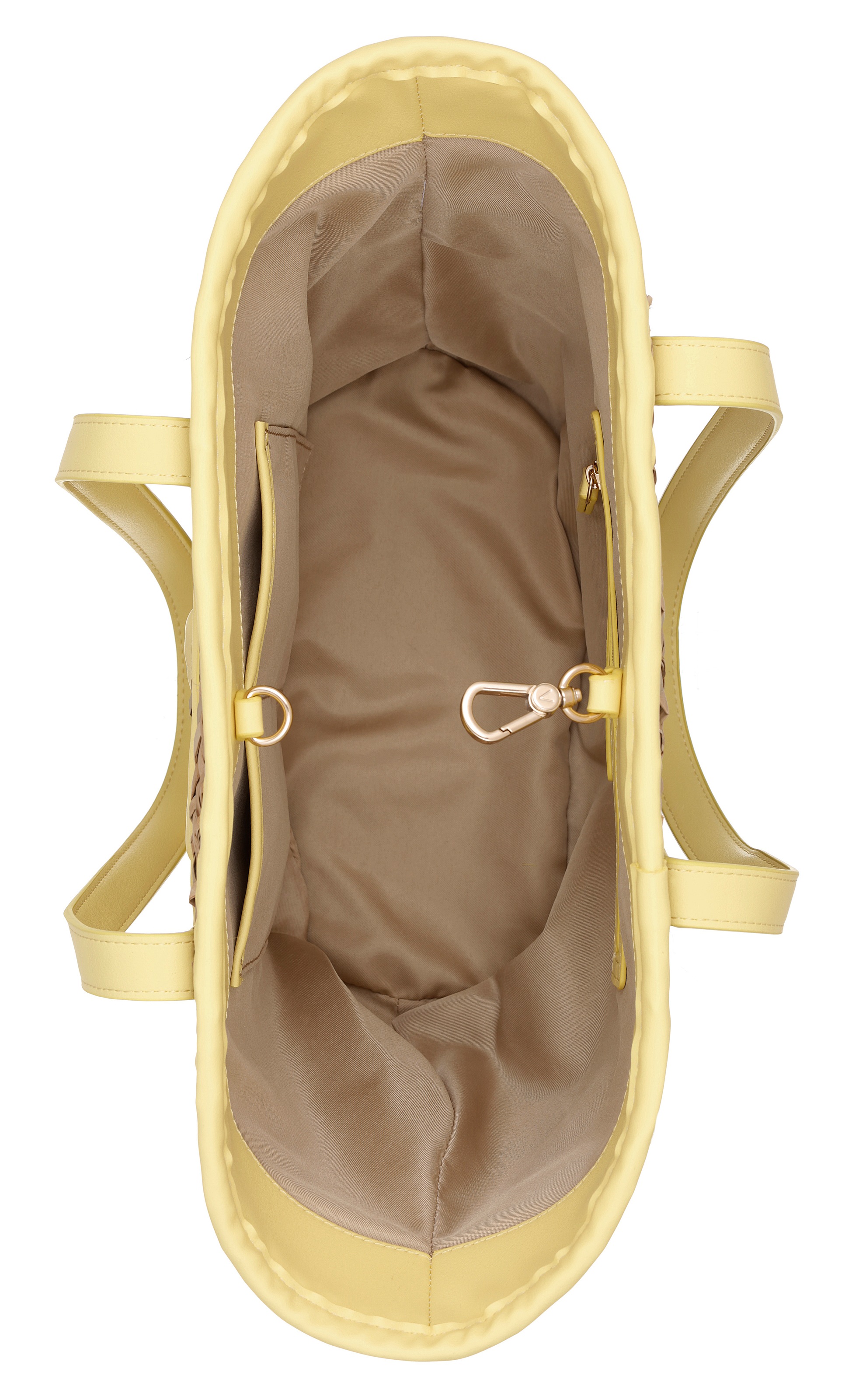 Shopper VALENTINO BAGS "SHOPPING SAMUELA", Damen, Gr. B/H/T: 45cm x 27cm x 15cm, beige (natur, giallo), Polyurethan, Taschen Shopper, Henkeltasche, Schultertasche, Handtasche Damen 2