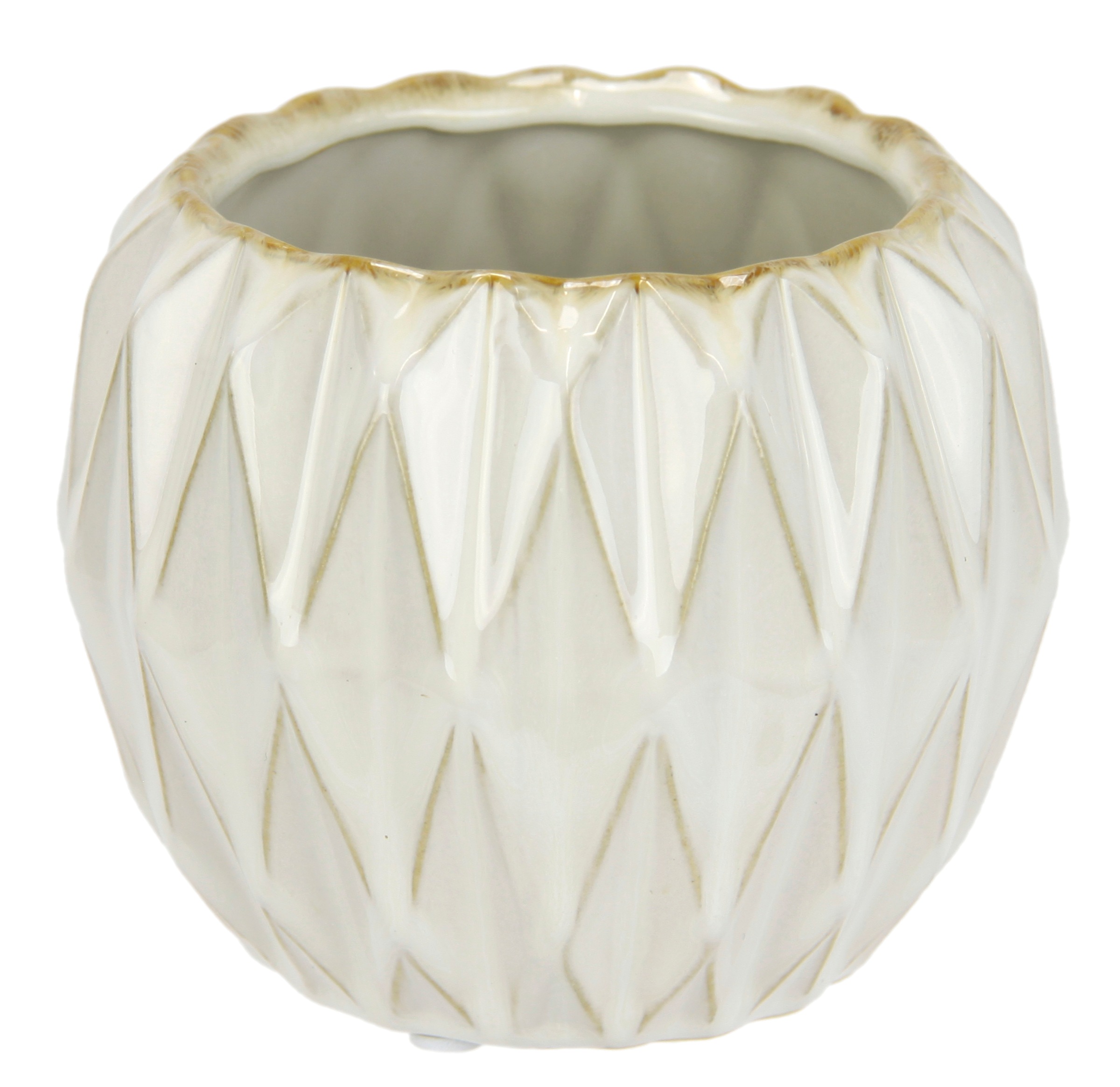 I.GE.A. Dekovase "Keramik-Topf", (1 St.), Blumentopf geriffelt Zylinderform günstig online kaufen