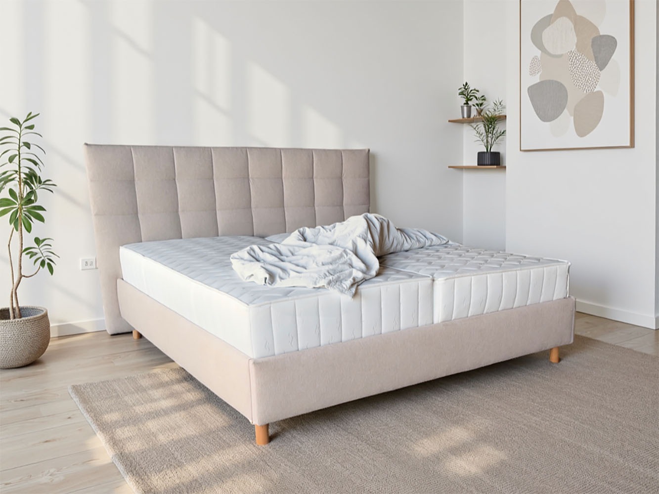 Polsterbett COLLECTION AB, B:203cm H:116cm L:215cmbeige, Betten, "CLASSIC Scandi erhältlich in der Breite 180x200cm", 3 Varianten: Rahmen, Rahmen +