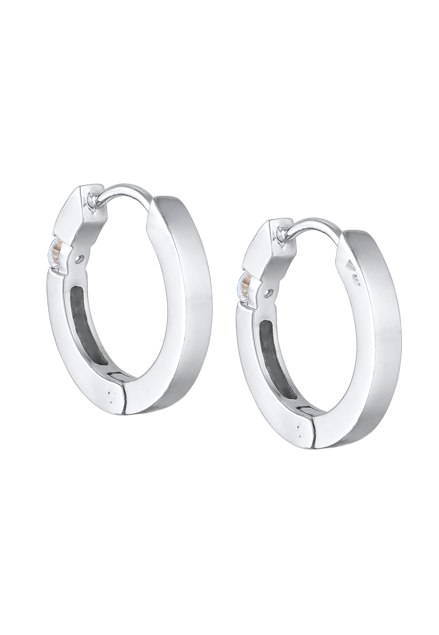 Elli DIAMONDS Paar Creolen »Creolen Diamant (0.22 ct.) Eleganz 925 Silber«