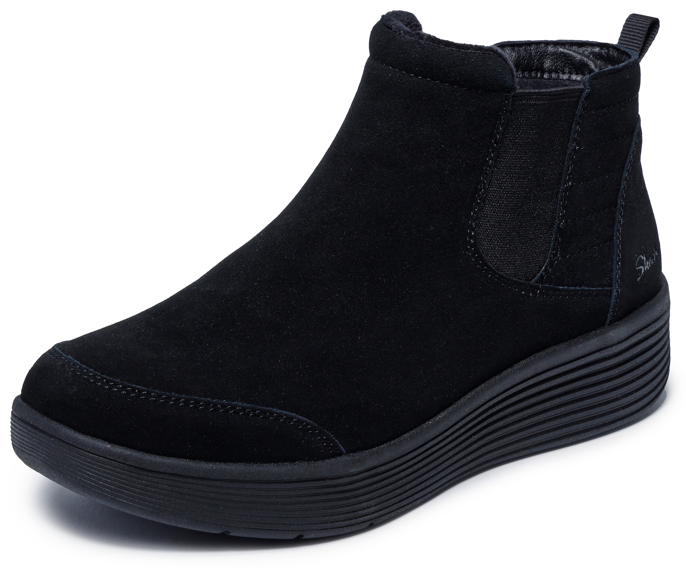 Chelseaboots SKECHERS "ARCH FIT LAGUNA", Damen, Gr. 35, schwarz, uni, Veloursleder, Schuhe Chelseaboots, Chelseaboots, Winterboots mit bequemen Relaxed Fit 2