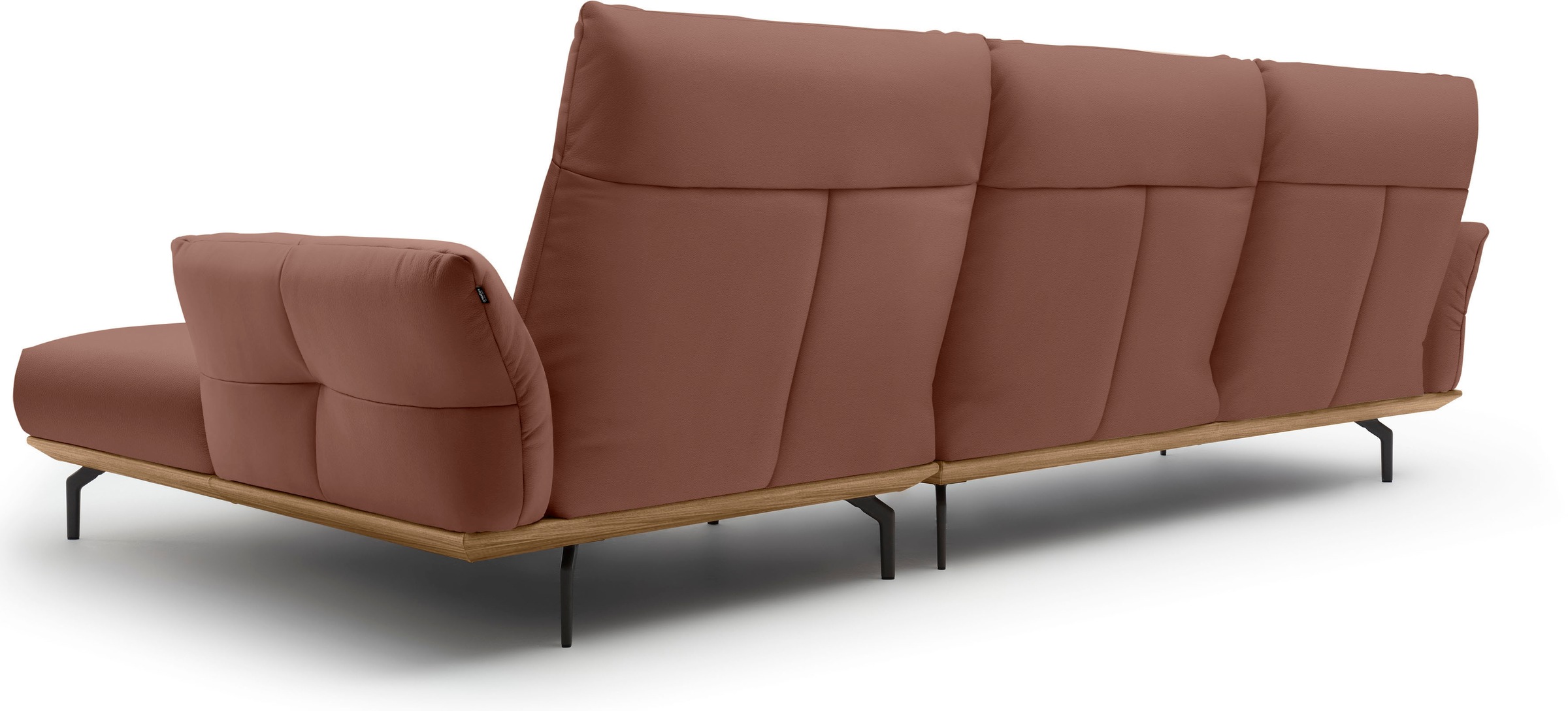 Creation BY ROLF BENZ Ecksofa »CR.460«, Sockel in Nussbaum, Winkelfüße in Umbragrau, Breite 318 cm