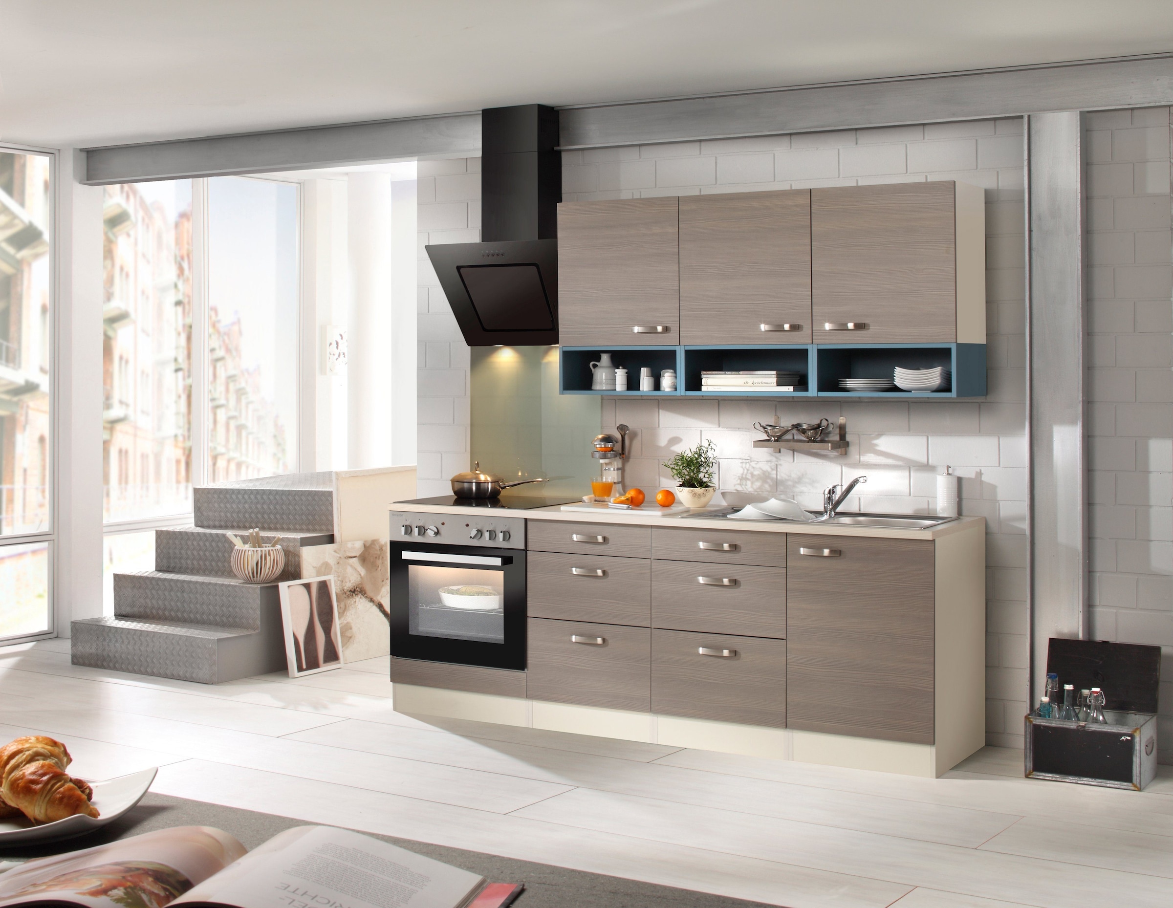 »Vigo«, mit E-Geräten, 210 cm bestellen Küchenzeile Breite OPTIFIT | BAUR