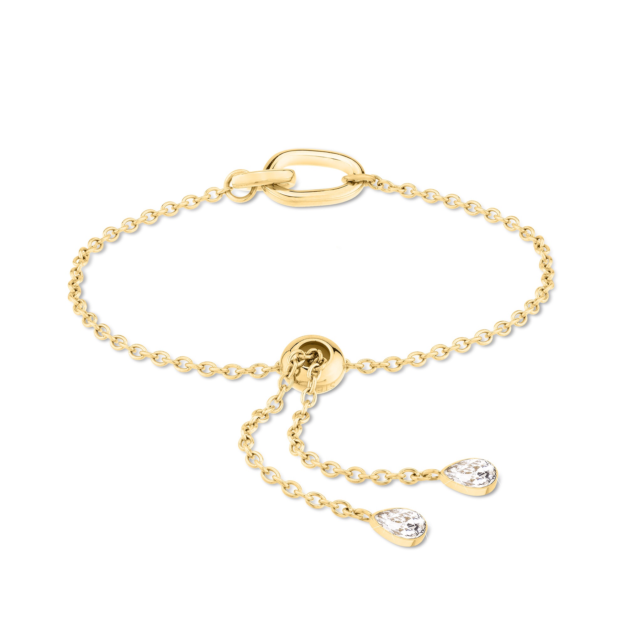 Echtzeit Armband »Schmuck Geschenk Edelstahl Armkette Like Diamonds Tropfen«, mit Zirkonia (synth.)