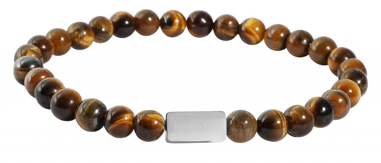 Adelia´s Edelstahlarmband »Herren Armband aus Edelstahl mit Tigerauge«