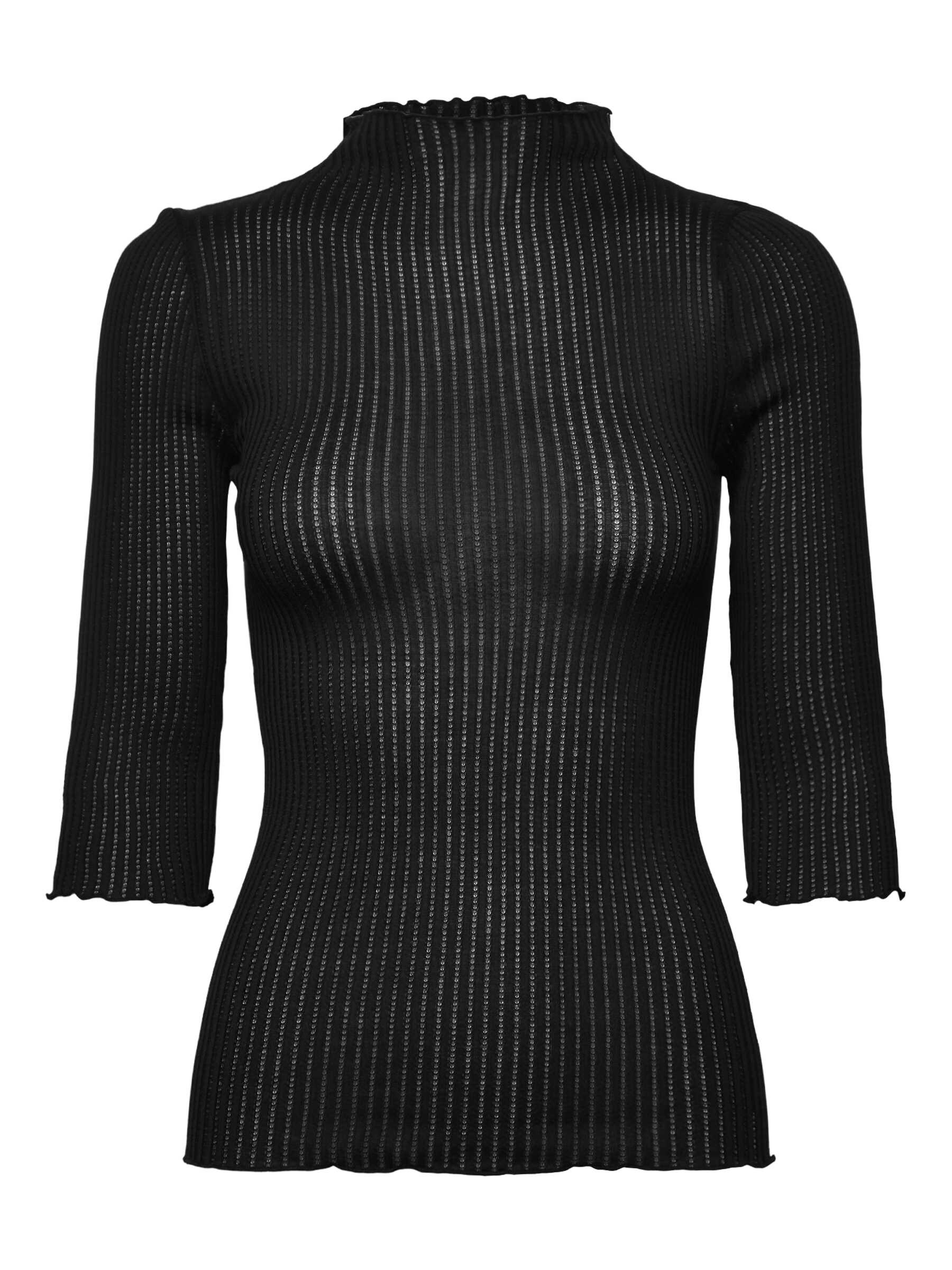 rosemunde Stehkragenshirt "Belize silk shirt" leicht transparentes Shirt, 3/4 Arm, mit Stehkragen, Seidenmix
