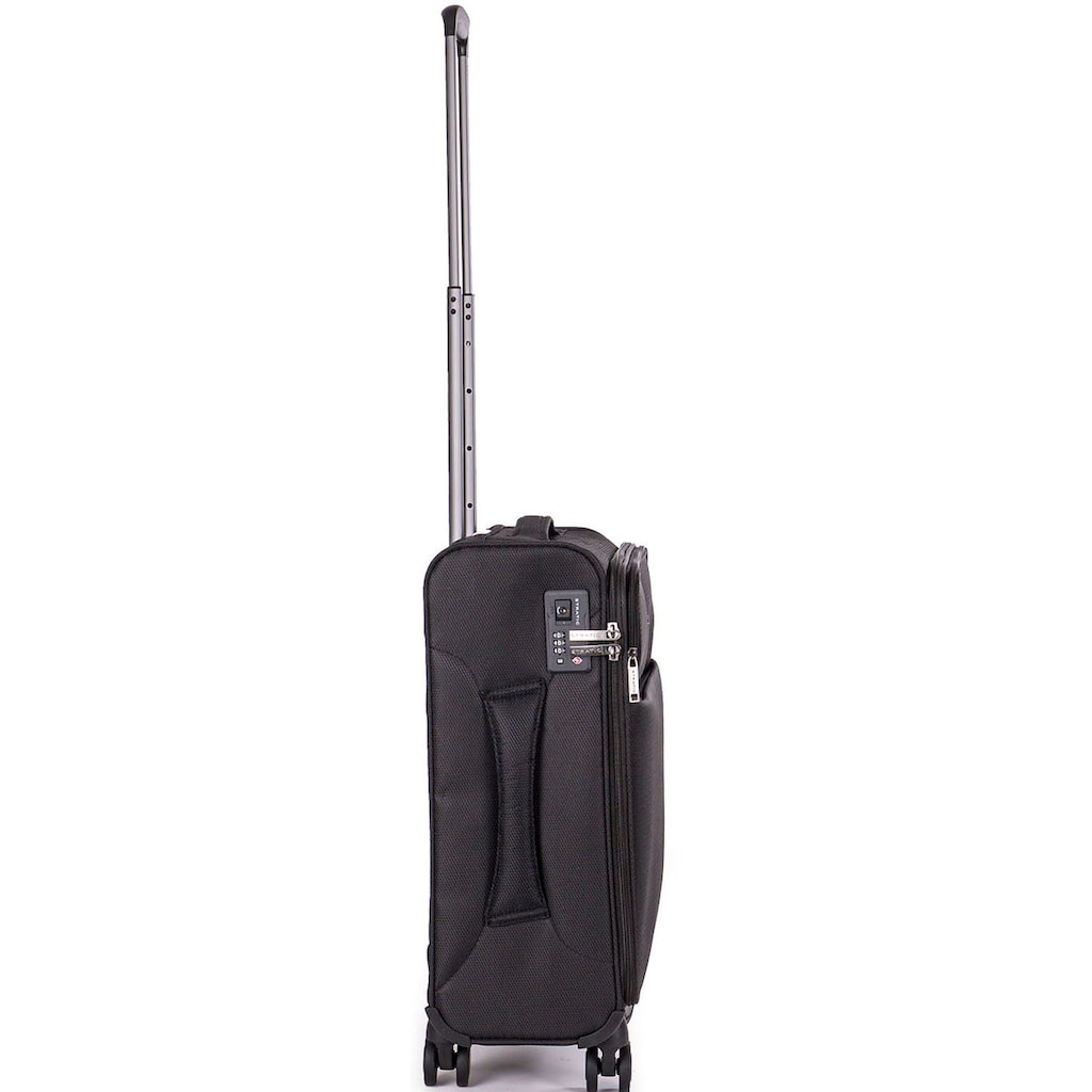 Stratic Weichgepäck-Trolley »Stratic Light + S, black«, 4 Rollen