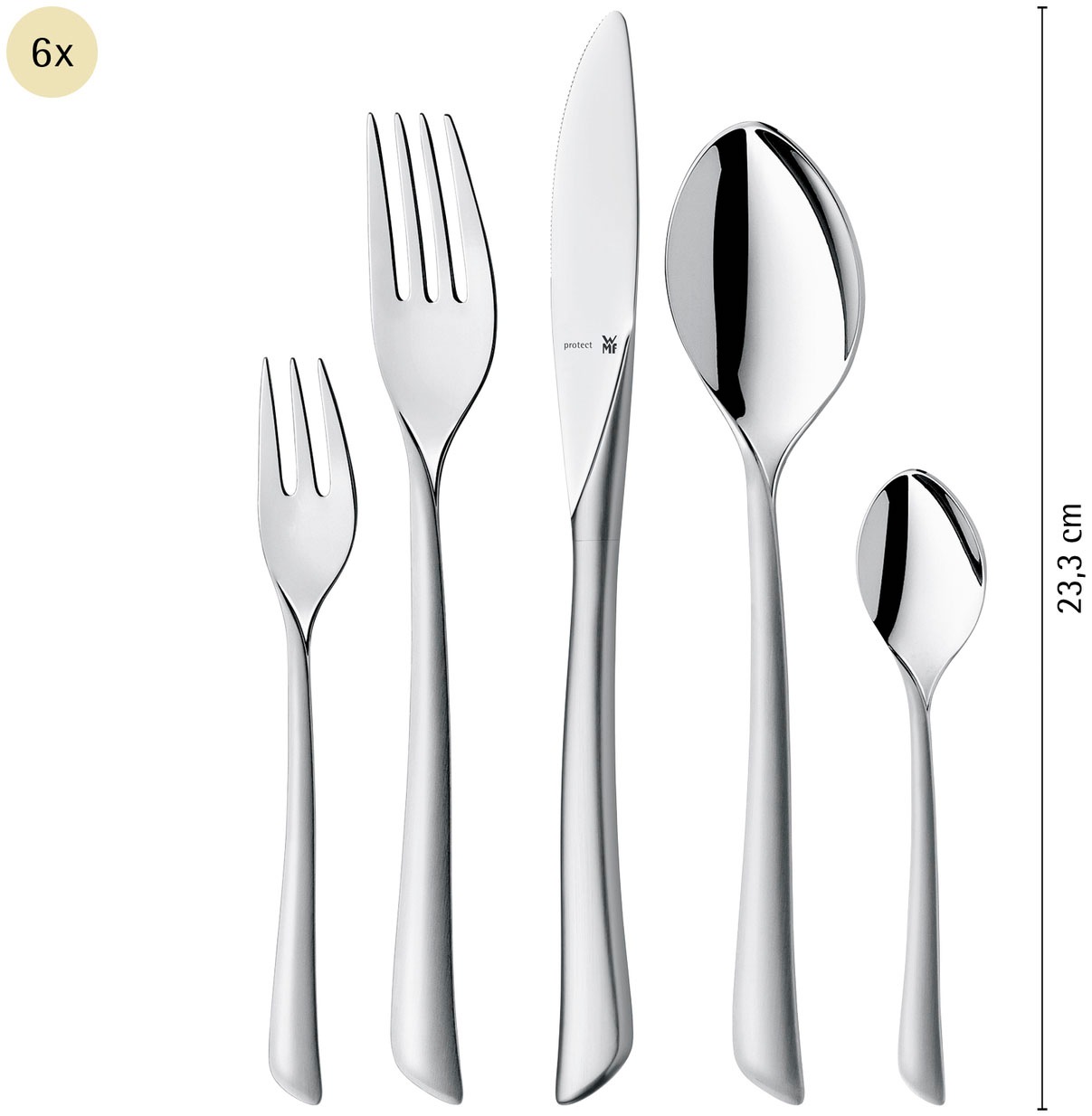 WMF Besteck-Set »Virgina«, (Set, 30 tlg.), ergonomisch, Cromargan protect