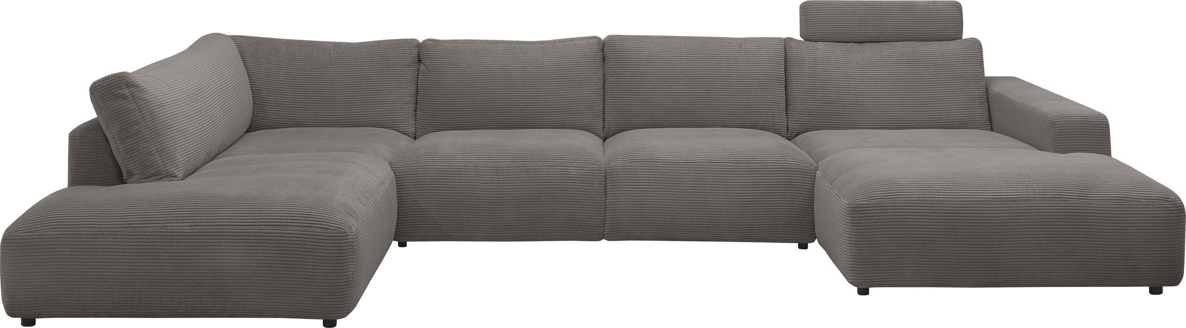 Wohnlandschaft MUSTERRING "Lucia U-Form", grau (dunkelgrau), B:434cm H:81cm T:204cm, Sofas, Wohnlandschaft, Verschiedene Farben, inkl. Kopfstütze, Gesamtbreite 434 cm