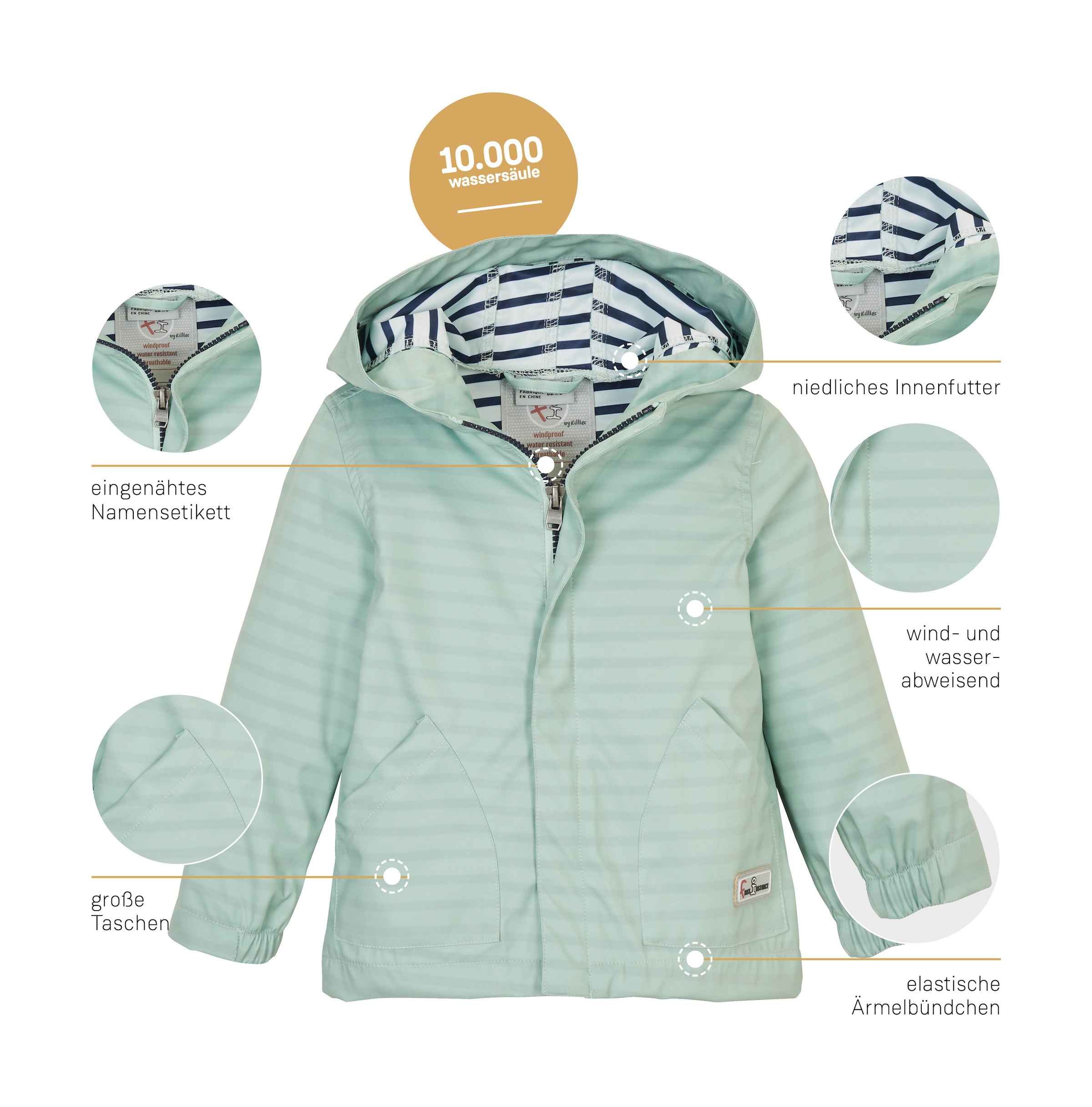 first instinct by killtec Softshelljacke »FIS 23 MNS SFTSHLL JCKT«, Wasserabweisende, winddichte Softshelljacke mit Kapuze u Namensetikett