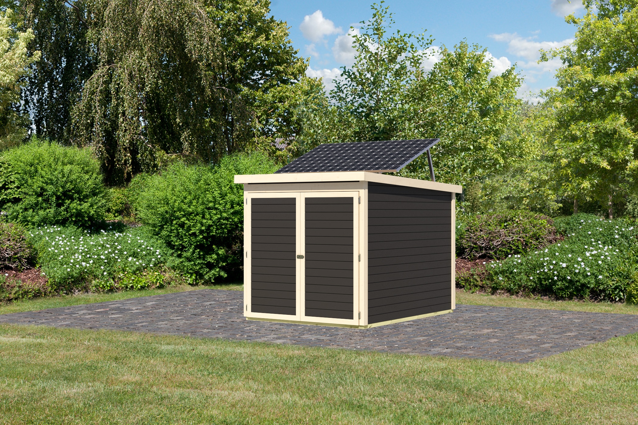 Karibu Fahrradbox »Fahrradgarage 3 Solar«, in verschiedenen Farben, mit Solarkit, BxTxH: 162,5x216x167 cm