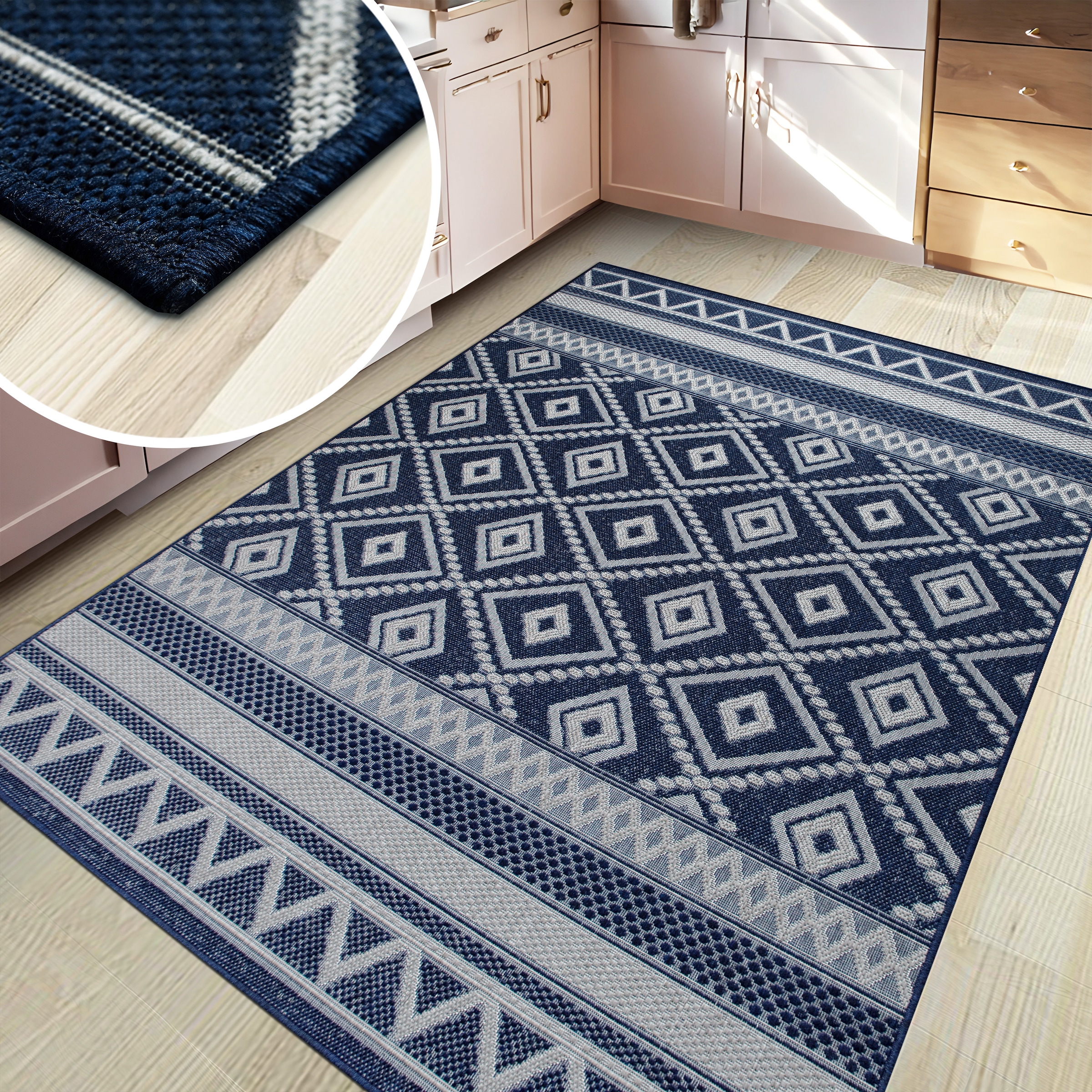 my home Teppich »Toronto auch als Läufer erhältlich«, rechteckig, 3 mm Höhe, In- und Outdoor geeignet, Sisal-Optik, Wetterfest & UV-beständig, Boho