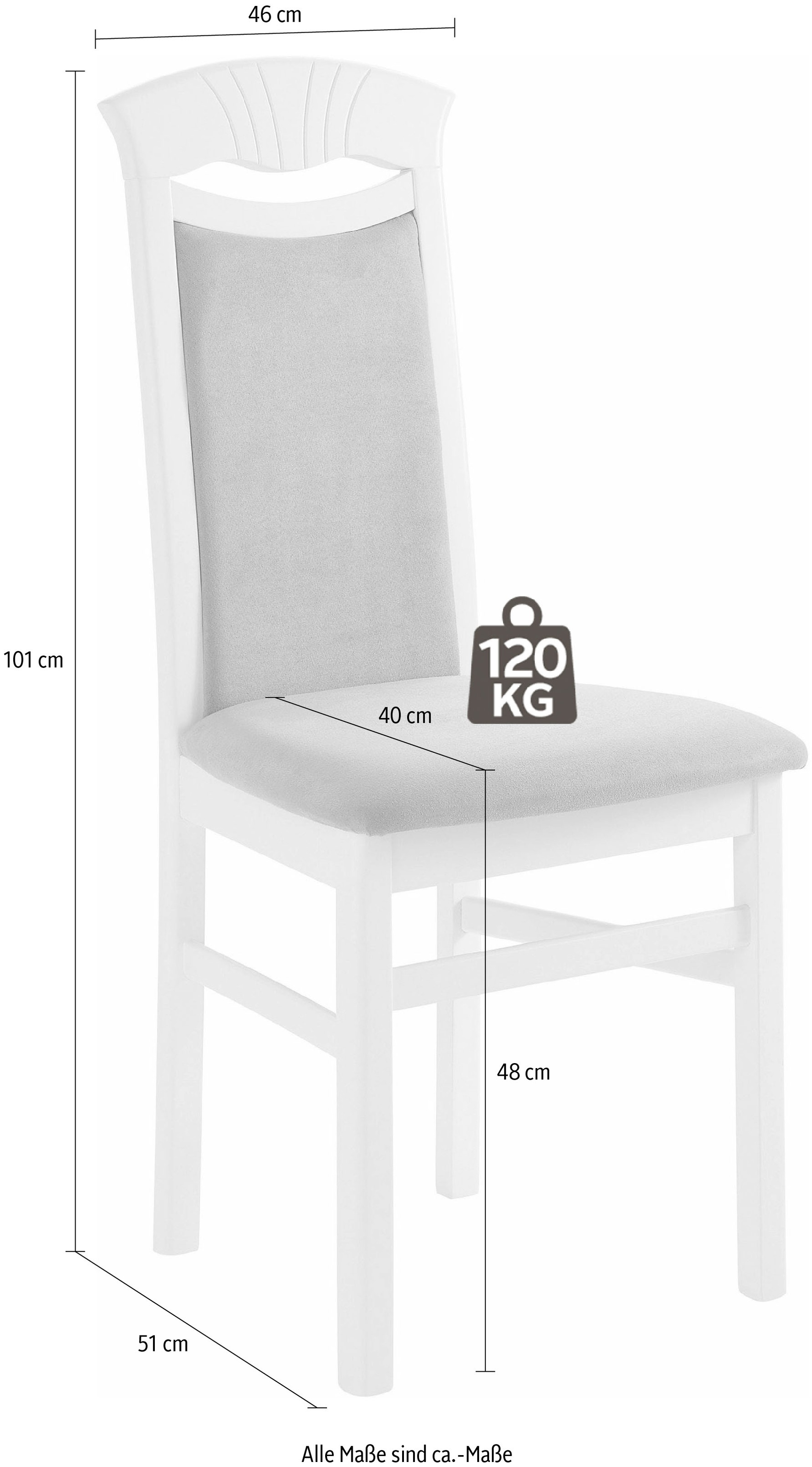 Home affaire Esszimmerstuhl »Franz«, (Set), 2 St., Microfaser, strapazierfähige Microfaser, Gestell Buche natur oder weiß, Holzstuhl