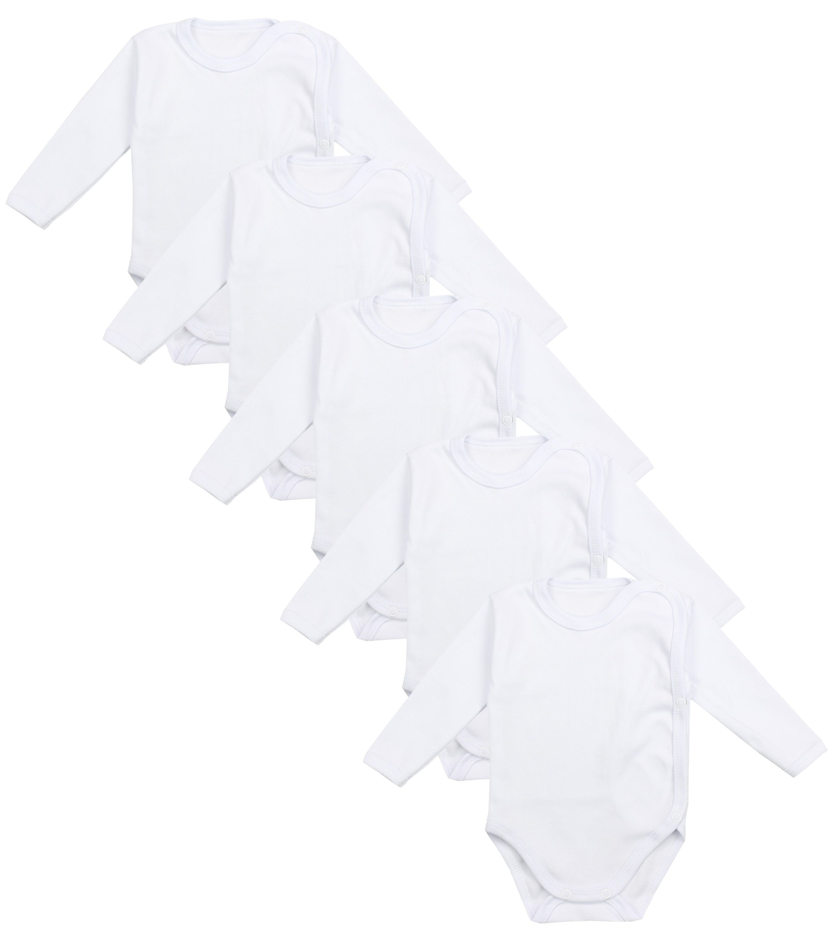 TupTam Langarmwickelbody "Wickelbody Unisex Baby Wickelbody Langarm 5er Set"