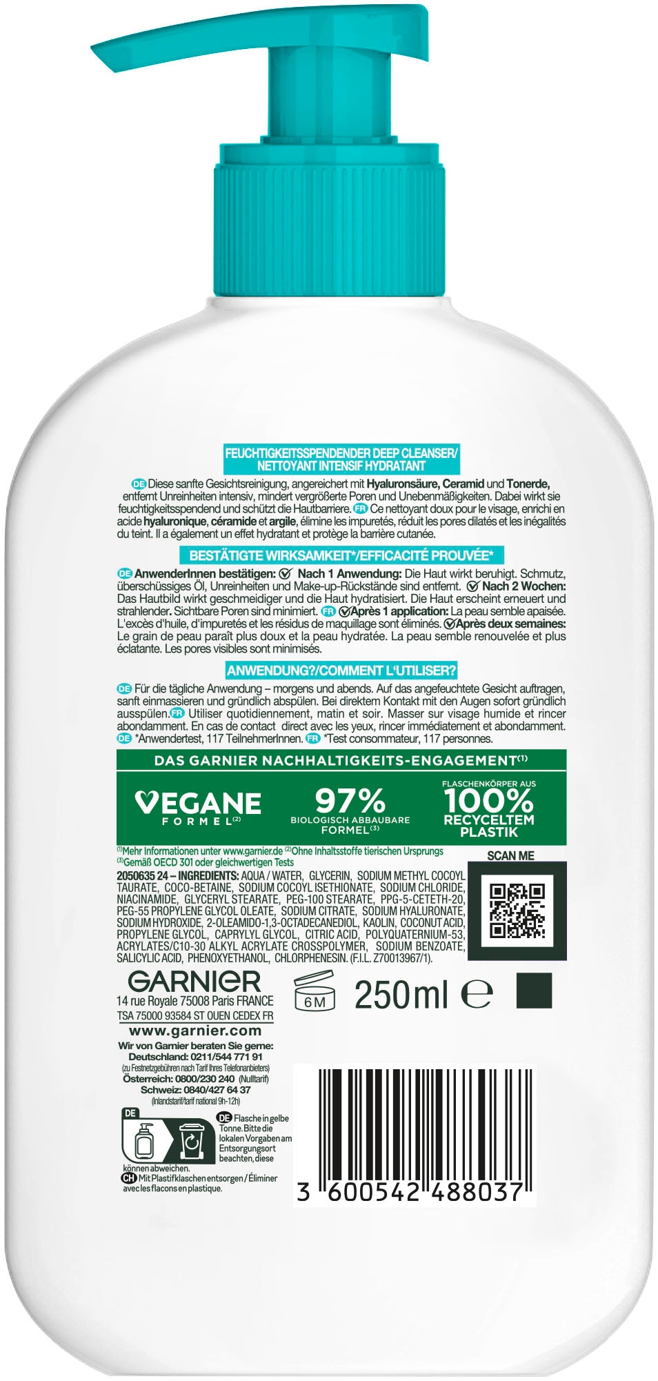 GARNIER Gesichtsreinigungsgel »Hautklar Hydrating Deep Cleanser«, mit Hyaluron