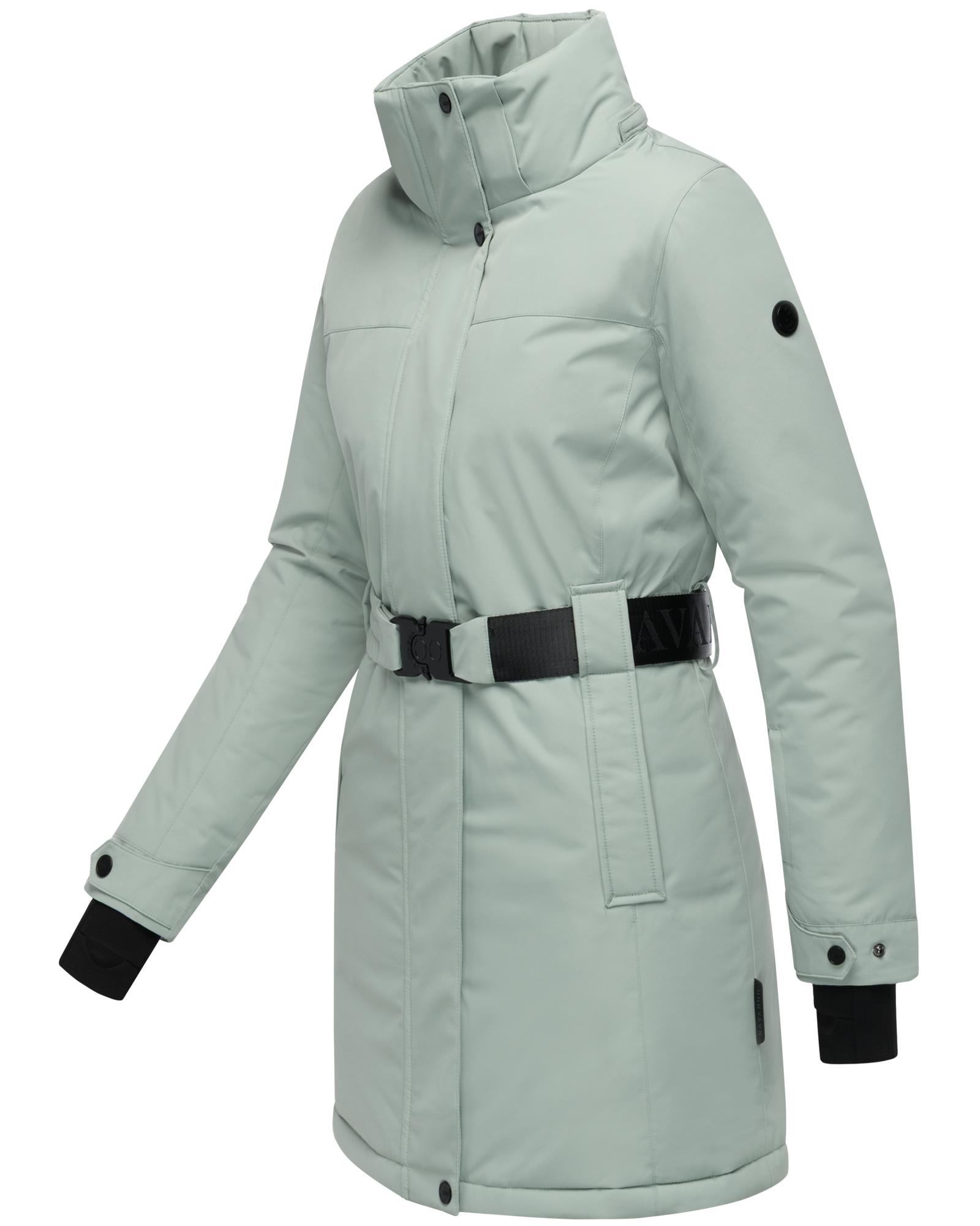Navahoo Wintermantel »Frostkuss 14«, Warmer Damen Mantel mit abnehmbarer Kapuze und Taillengürtel