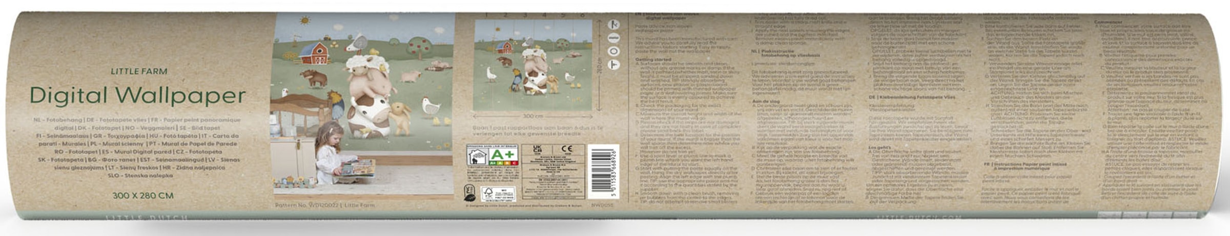 LITTLE DUTCH Vliestapete »Little Farm«, neutral, 280x300cm (LxB) ca. 8,4m2