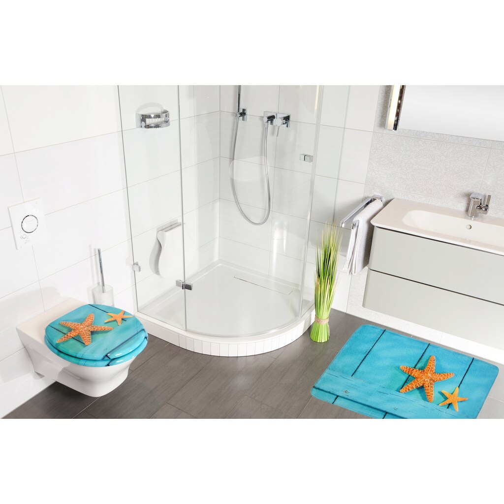 Wohnen Wohnaccessoires Sanilo Badaccessoires-Sets »Starfish«, (Komplett-Set, 3 tlg.), bestehend aus WC-Sitz, Badteppich und Wasc Wohnen Wohnaccessoires Sanilo Badaccessoires-Sets »Starfish«, (Komplett-Set, 3 tlg.), bestehend aus WC-Sitz, Badteppich und Wasc