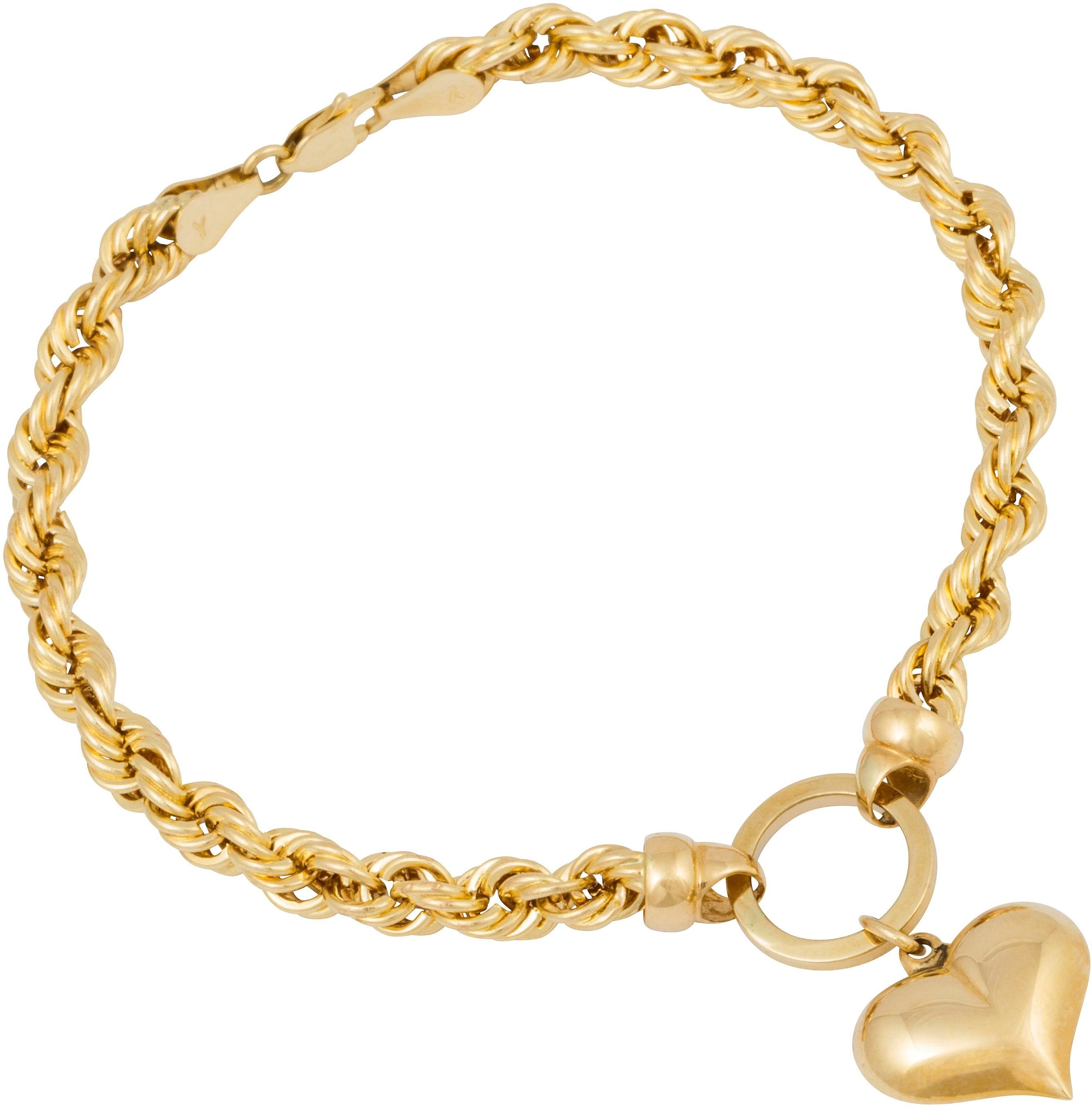 Armband »Schmuck Geschenk Gold 585 Armschmuck Armkette Kordelkette "Herz"«