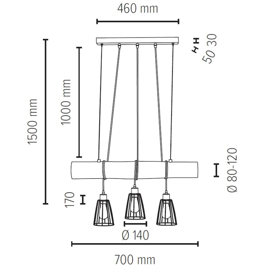 SPOT Light Pendelleuchte »TRABO SHORT«, 3 flammig-flammig