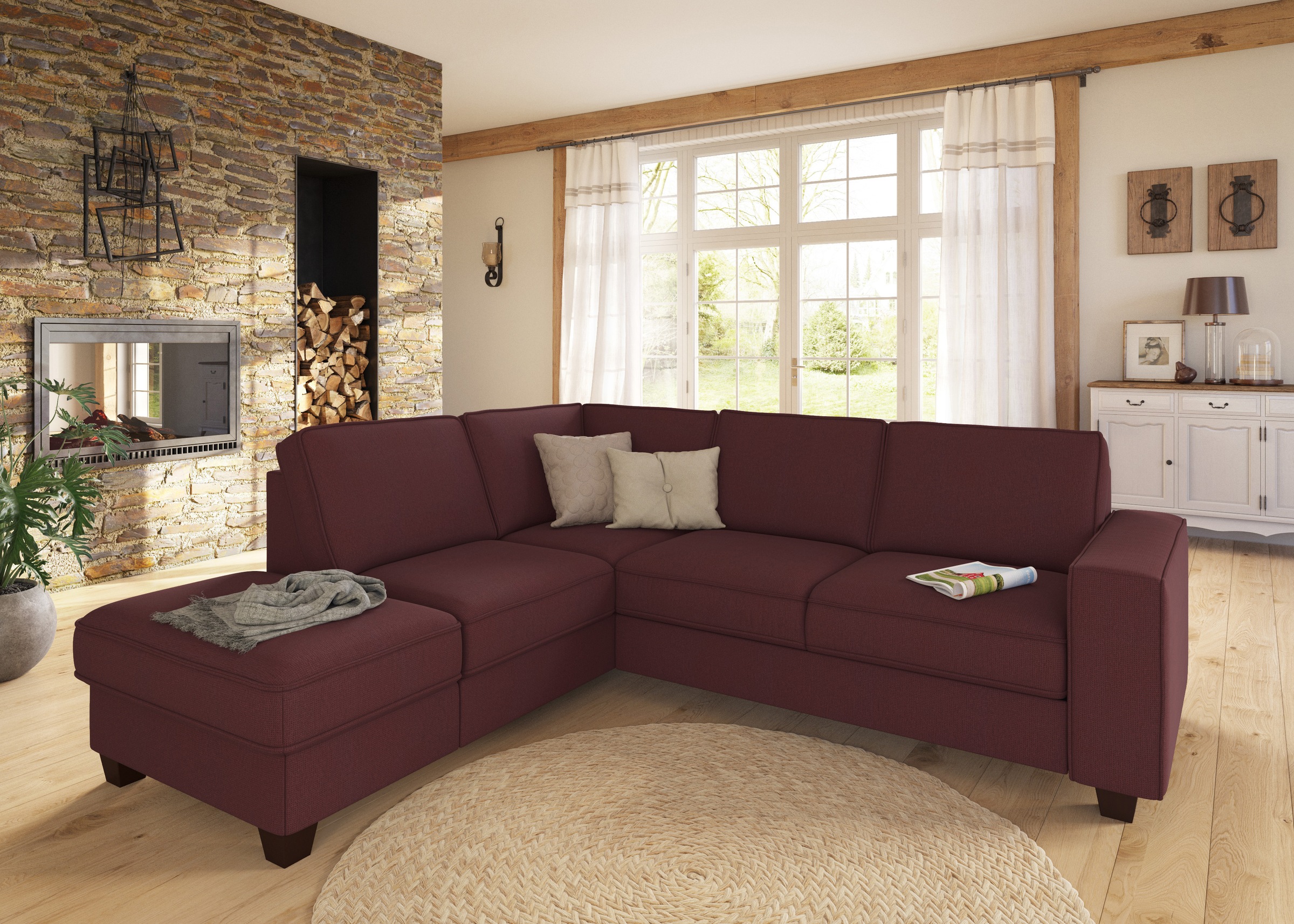 Home affaire Ecksofa "County L-Form" wahlweise Ottomane links oder rechts, günstig online kaufen