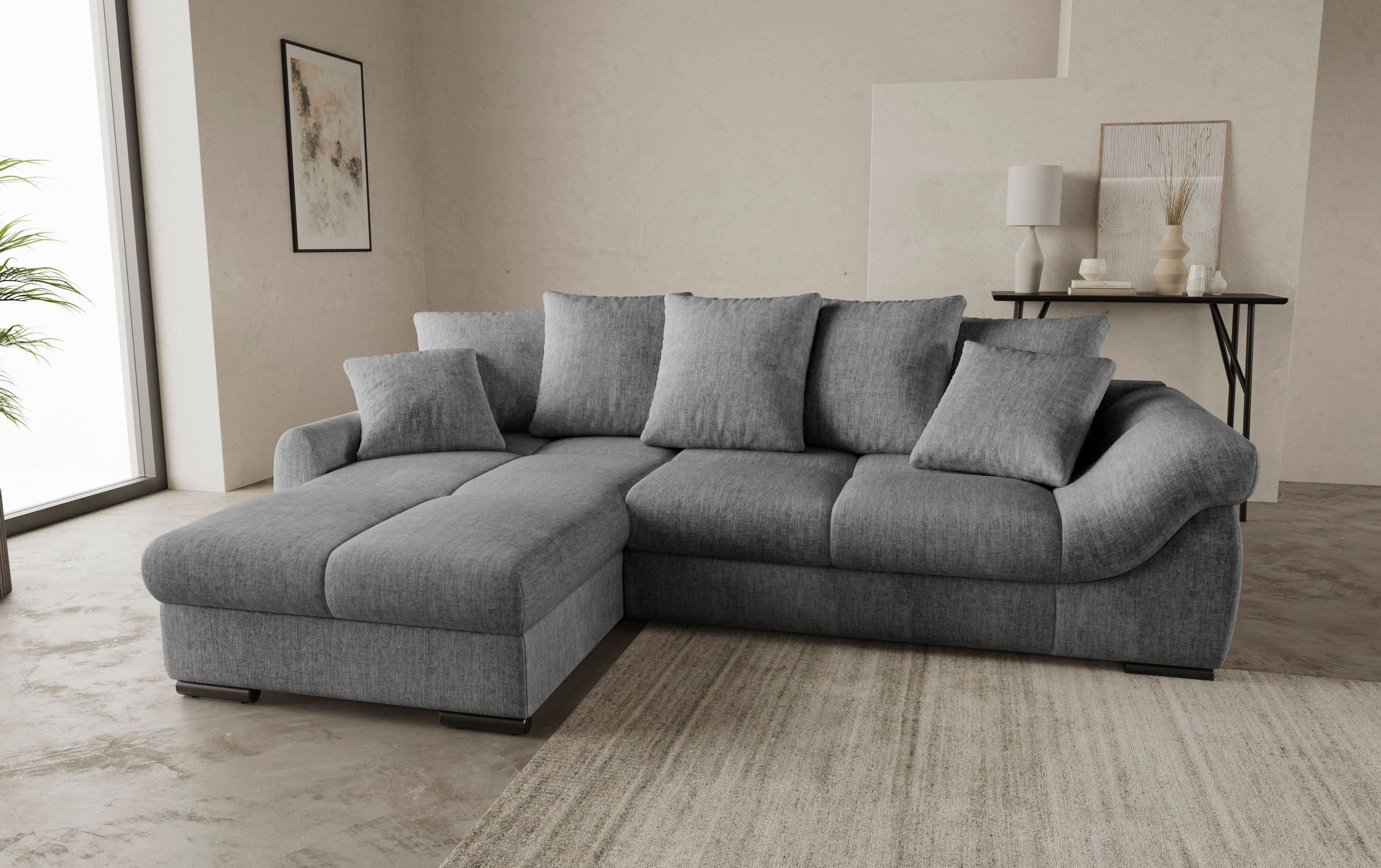 Mr. Couch Ecksofa "Livorno DuraFlex L-Form", inkl. Hochschläfer-Bettauszug, günstig online kaufen