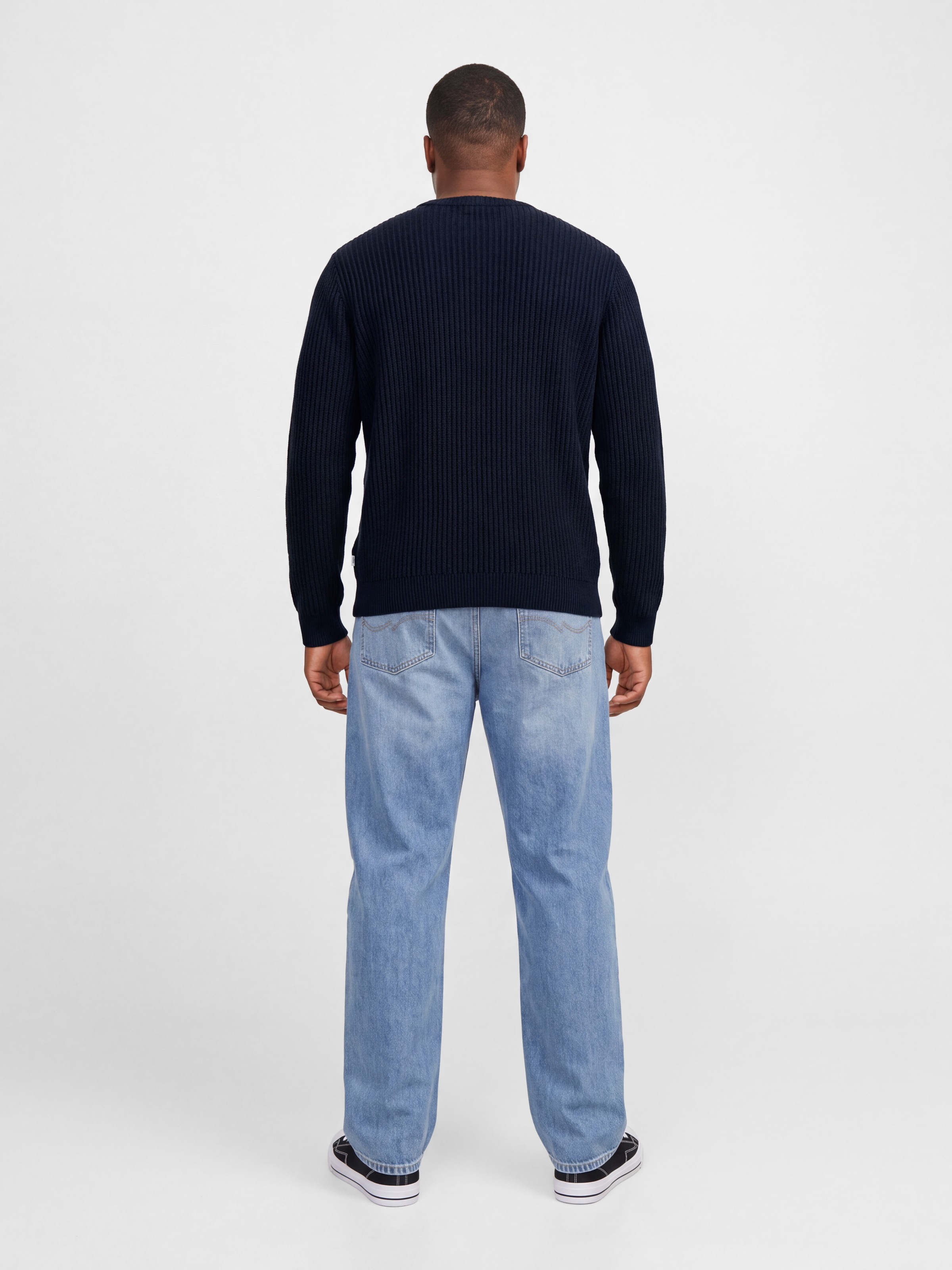 Jack & Jones PlusSize Rundhalspullover »JJSAGE KNIT CREW NECK PLS« Materialmix, locker geschnitten