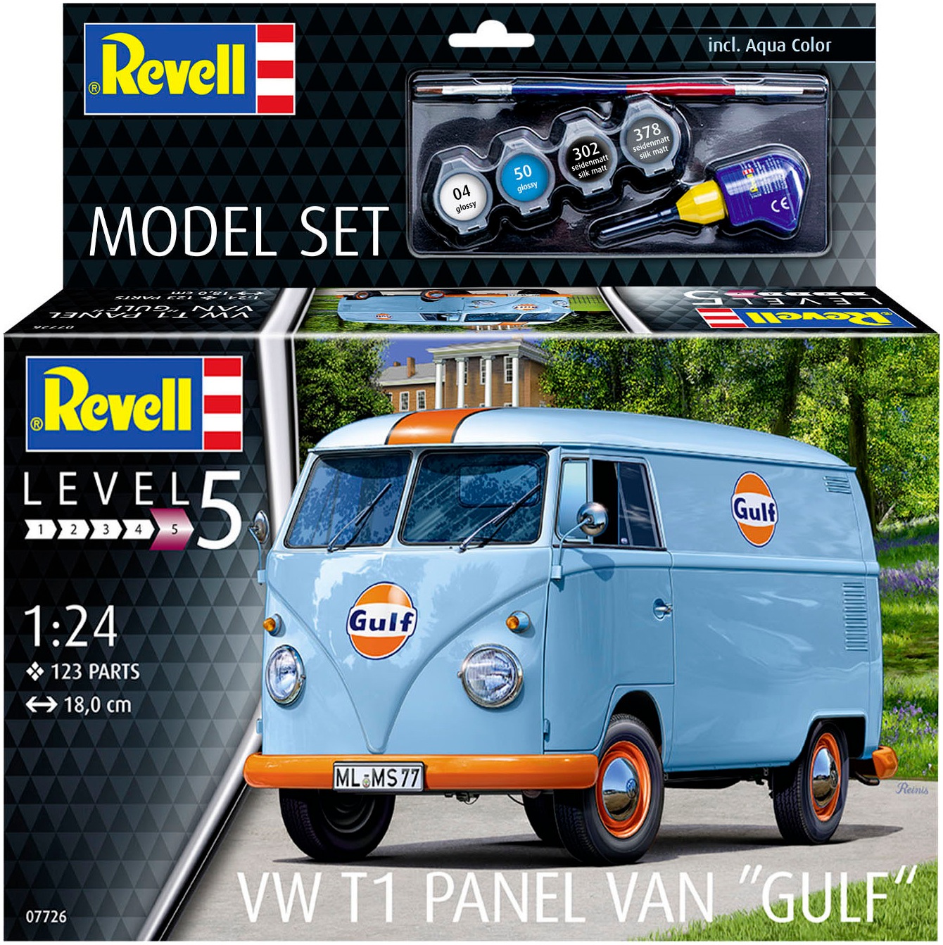Revell® Modellbausatz »W T1 panel van (Gulf Decoration)«, Made in Europe