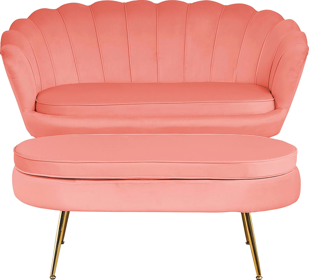 SalesFever Polsterhocker »Clam«, oval, Breite 99 cm