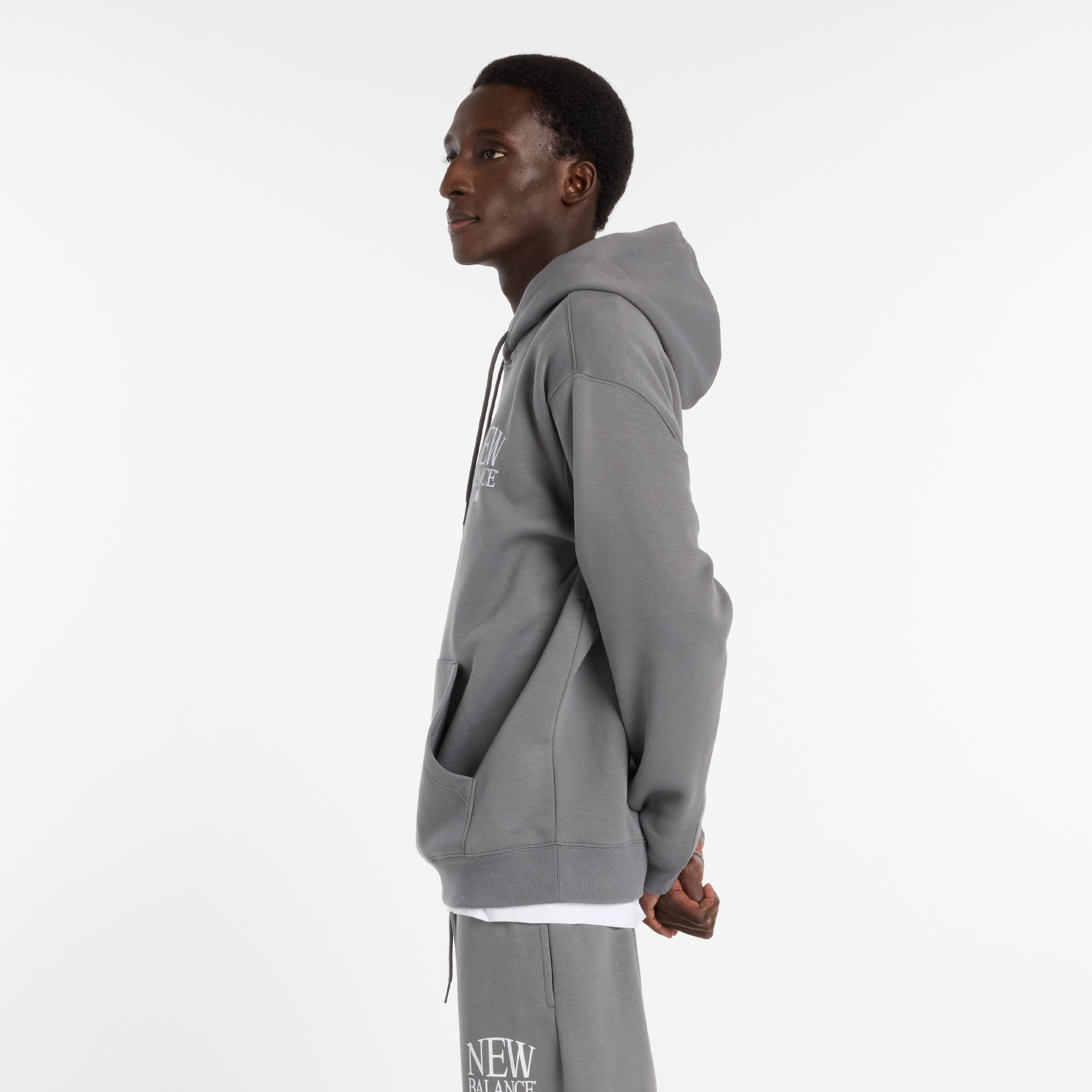 New Balance Kapuzensweatshirt , mit Kordelzug, aus Baumwollmischung
