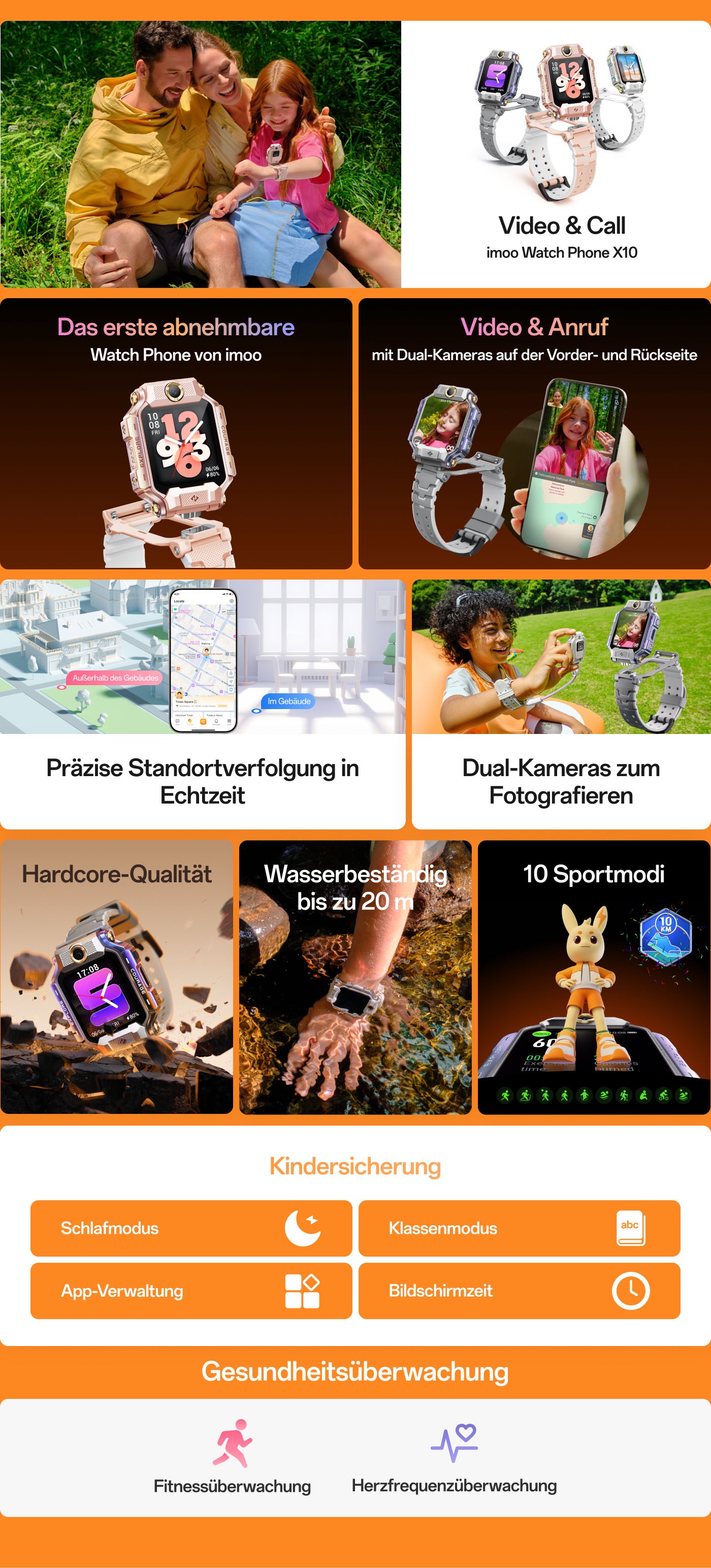 Imoo Smartwatch »Watch Phone X10« (4,06 cm / 1,6 ″) CaremeOS