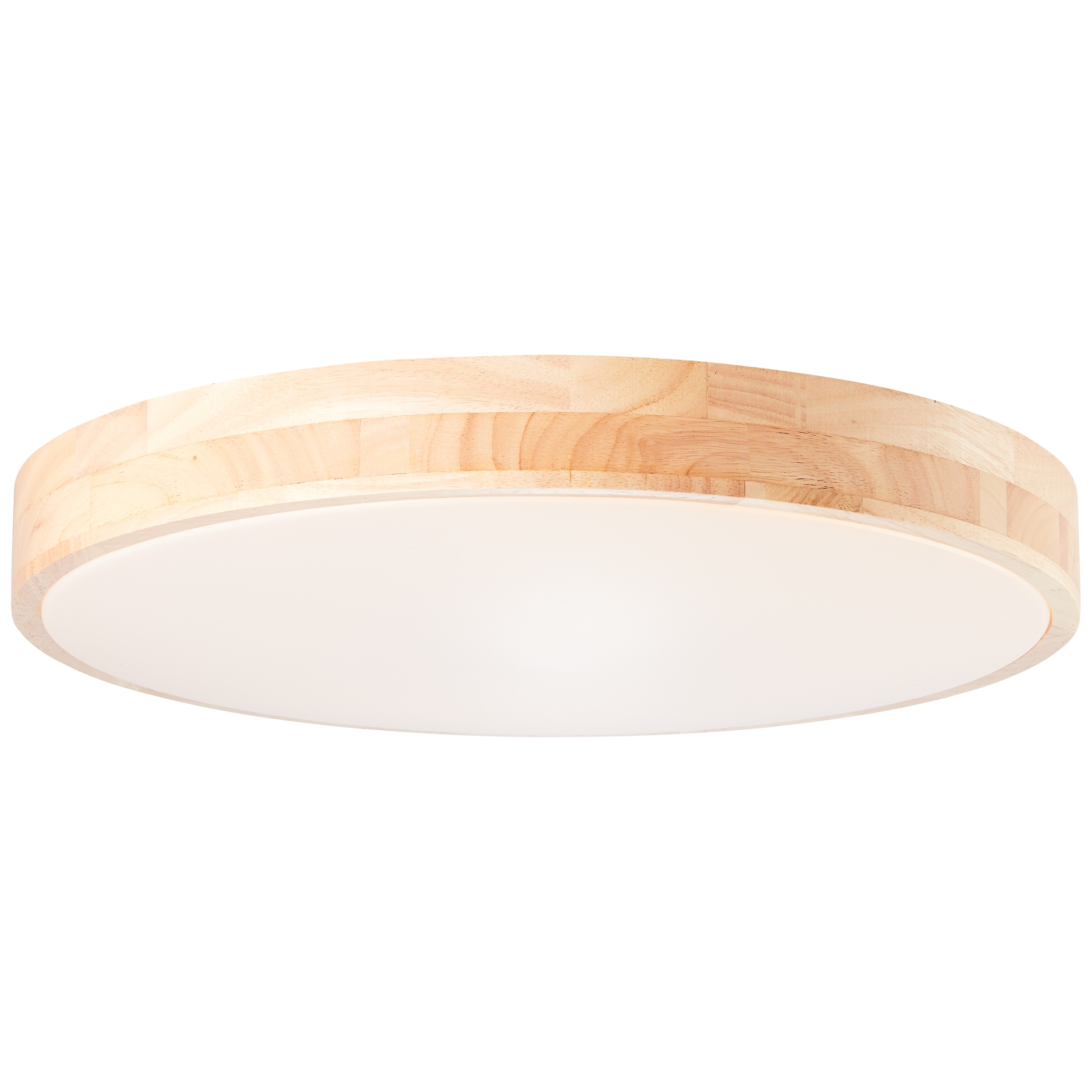 BRILLIANT Deckenleuchte "Slimline", 1, Ø 49cm H: 8,5cm, 1 Stk., weiß, Wohnzimmer, Leuchten, LED Wand- und Deckenlampe 49cm holz hell/weiß