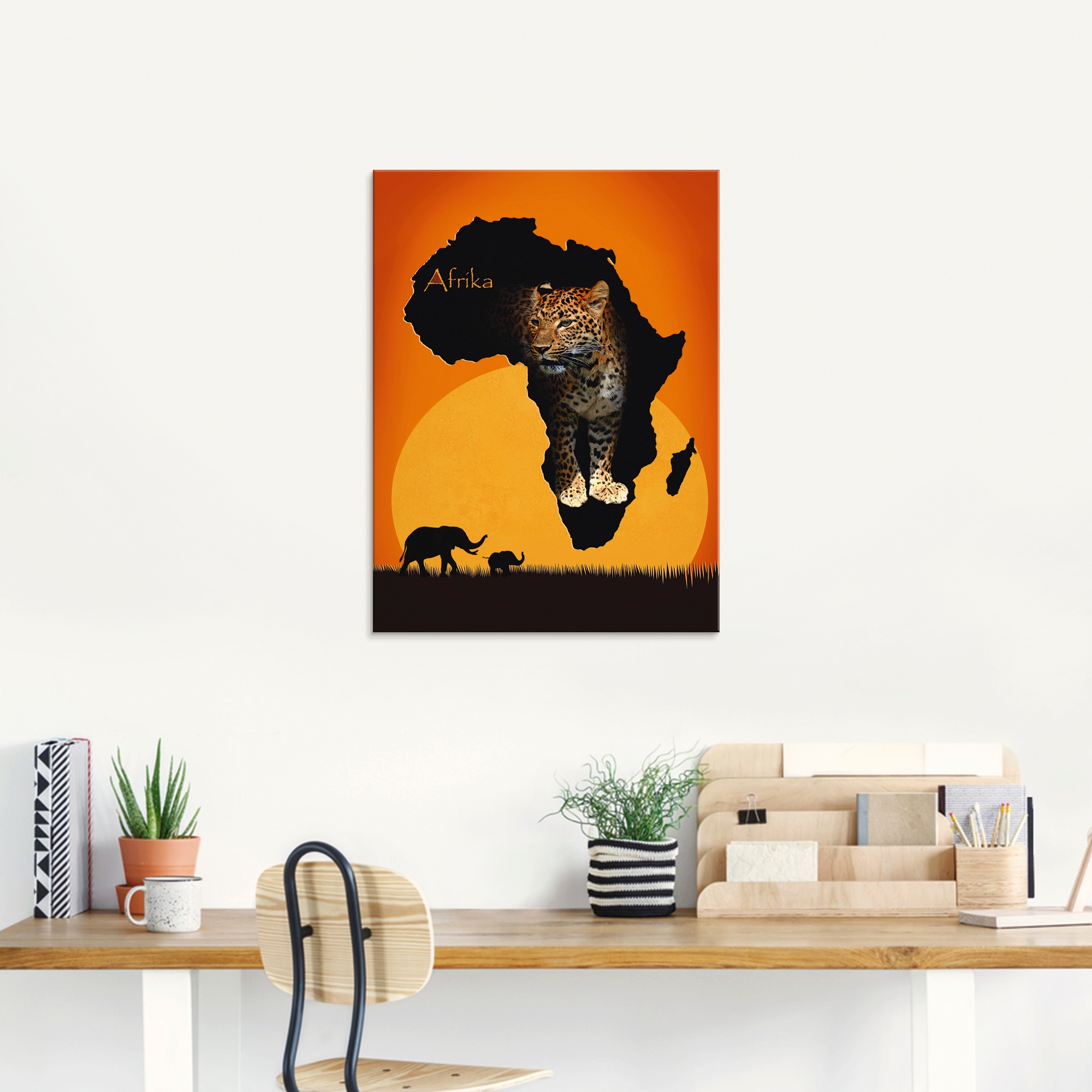 Artland Glasbild »Afrika der schwarze Kontinent«, Wildtiere, (1 St.), in verschiedenen Größen