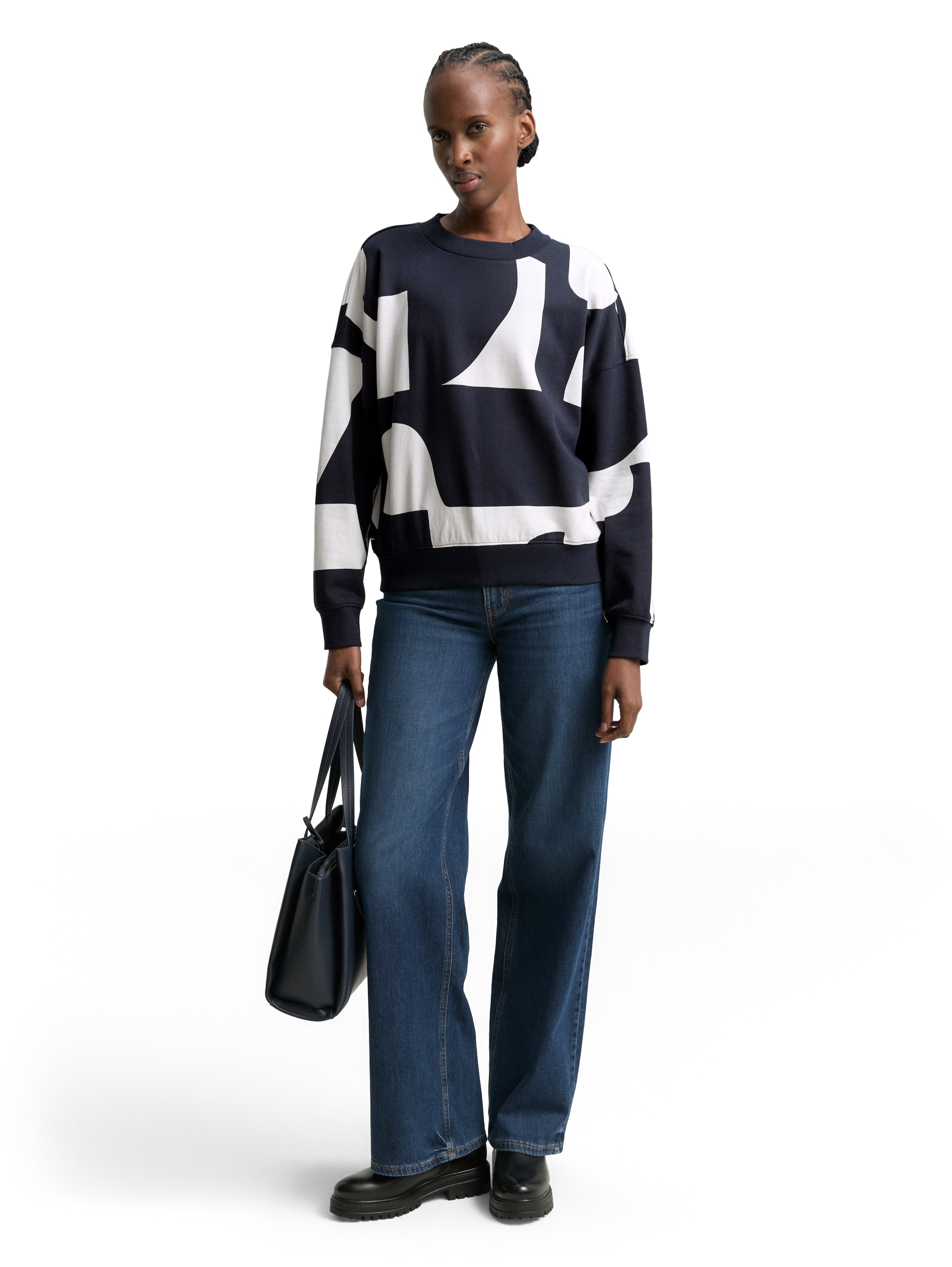 TOM TAILOR Denim Sweatshirt, mit All-Over Print