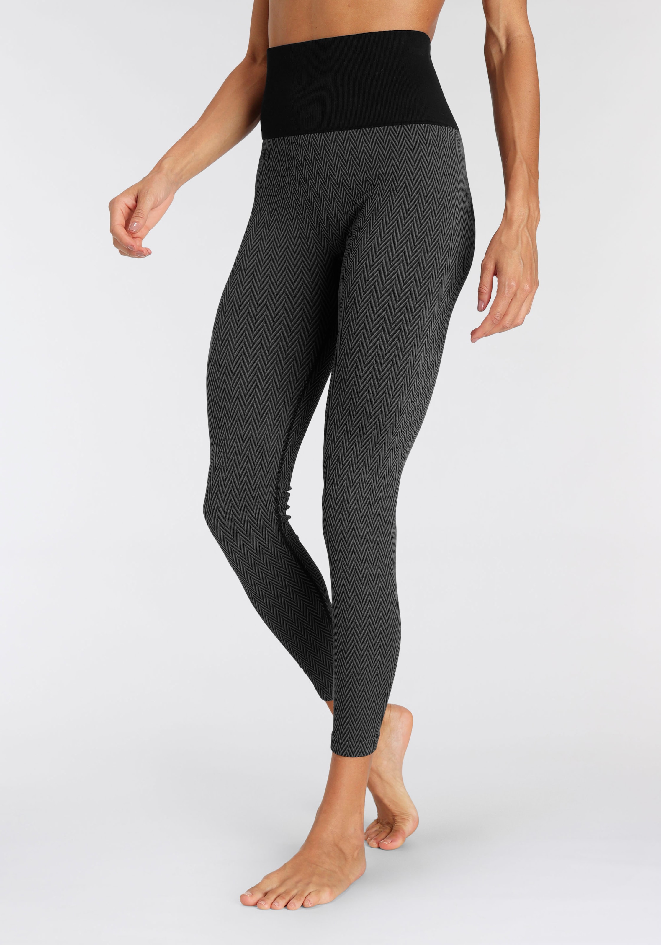 Vivance active Leggings, Sporthose in Jacquardmuster und breitem Bund günstig online kaufen