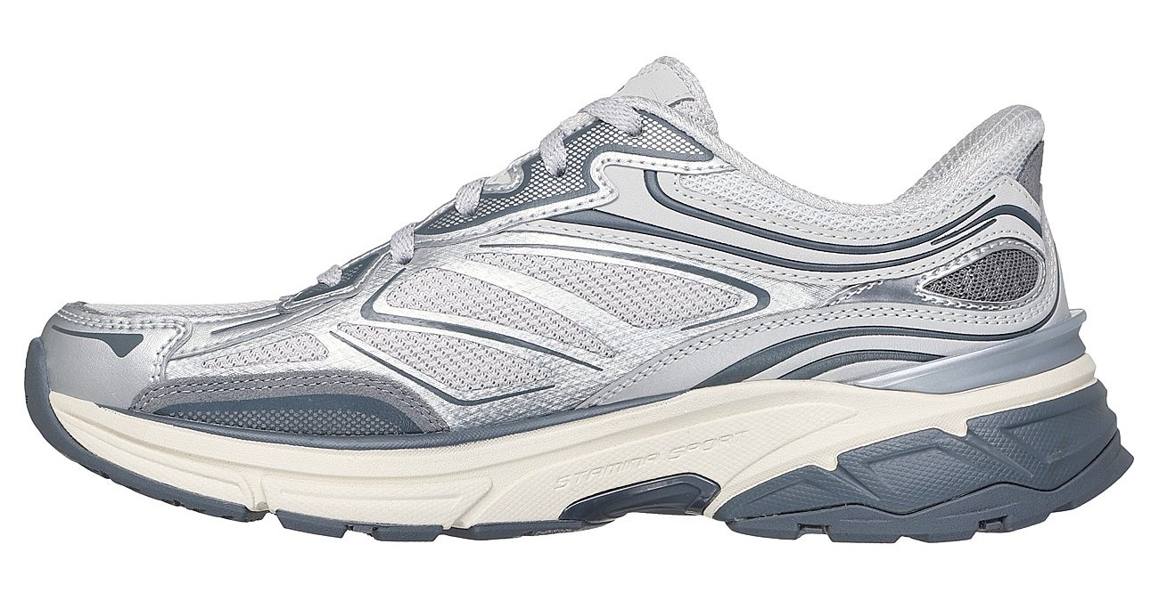 Skechers Slip-On Sneaker »STAMINA SPORT«, Retro Sneaker, Schnürschuh mit Metallic-Besätzen